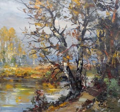 Herbstlandschaft. 1989. Leinwand, Öl, 65x70 cm