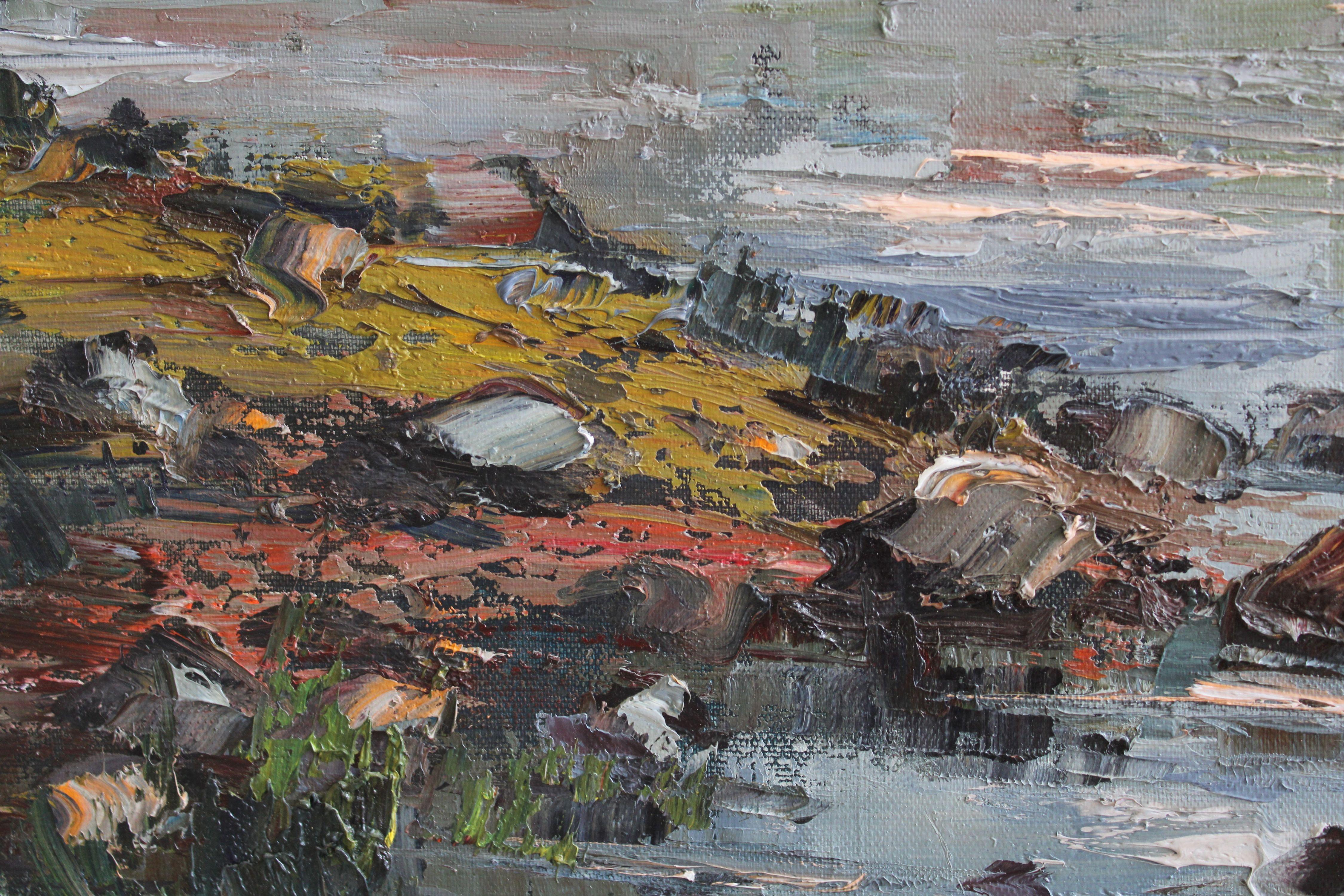 Daugava river near Kraslava. 1986, canvas, oil, 66x81 cm For Sale 1