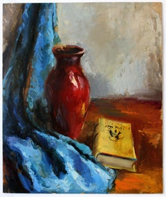 Still life with ceramic vase. Middle of the 1940s, oil on cardboard, 60x51 cm