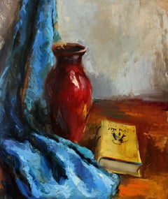 Still life with ceramic vase. Middle of the 1940s, oil on cardboard, 60x51 cm