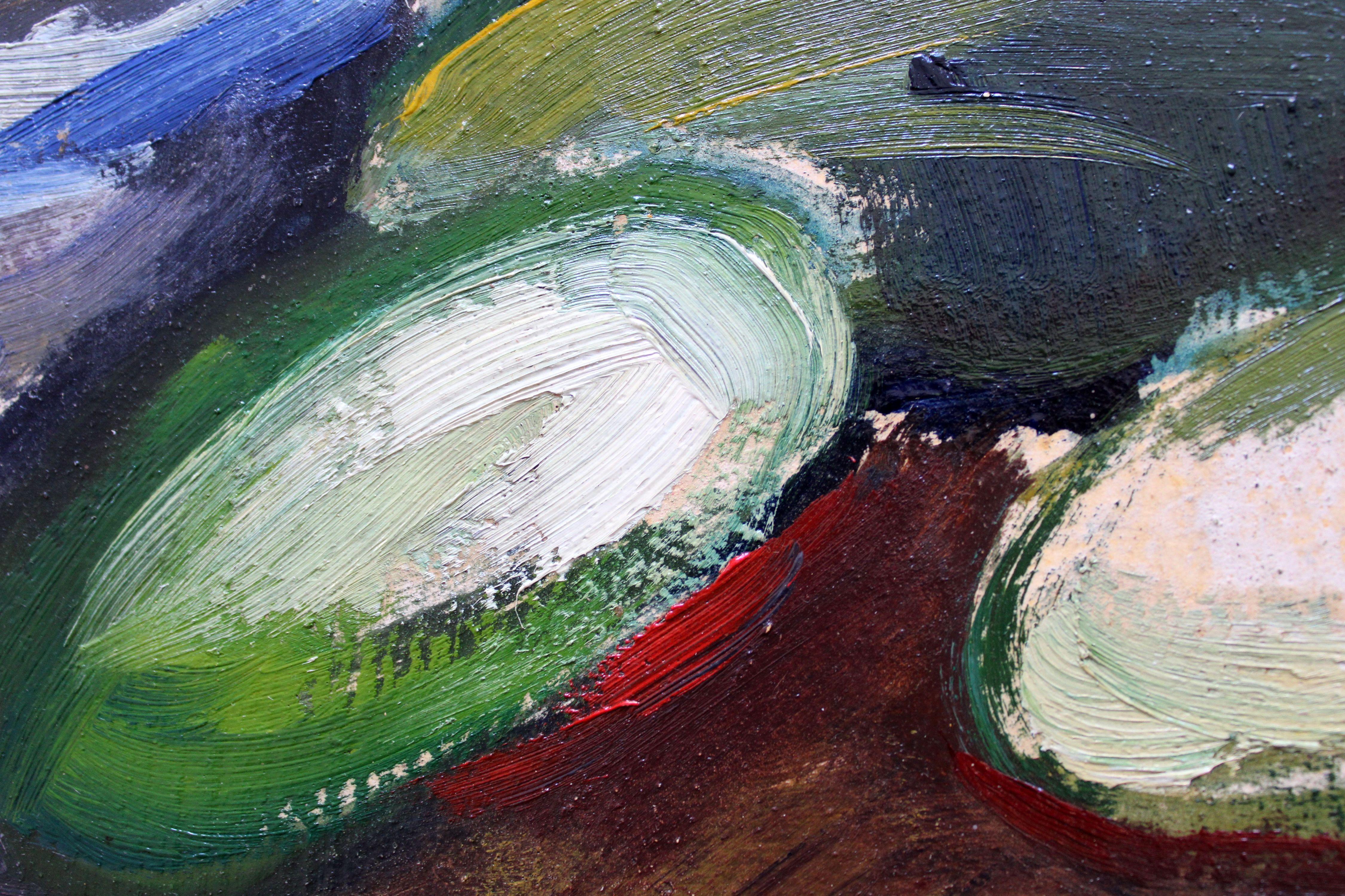 Stilleben mit Salatgurken und Borjomi

Mitte der 1940er Jahre, Öl auf Karton, 51x66 cm

Harijs Veldre (Bullis bis 1947) (1927.8.III - 1999.6.V)
Harijs Veldre lernte an der Kunstgewerbeschule in Riga (1942 - 43), im Studio von L. Svemps (1942 - 44).