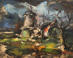 Windmill. Middle of 1940s, oil on cardboard, 54x65 cm