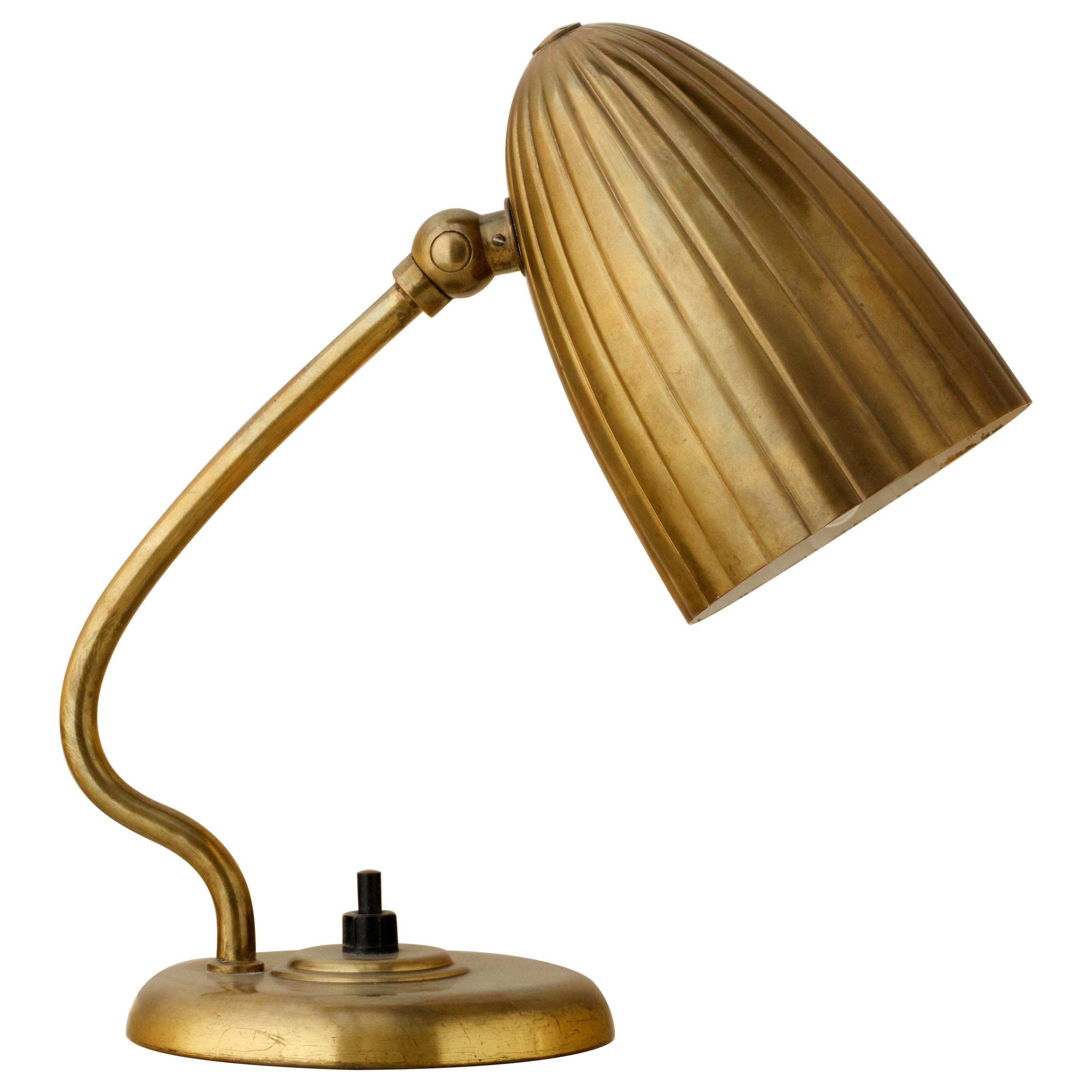 Harlad Notini brass table lamp, Sweden, 1940s