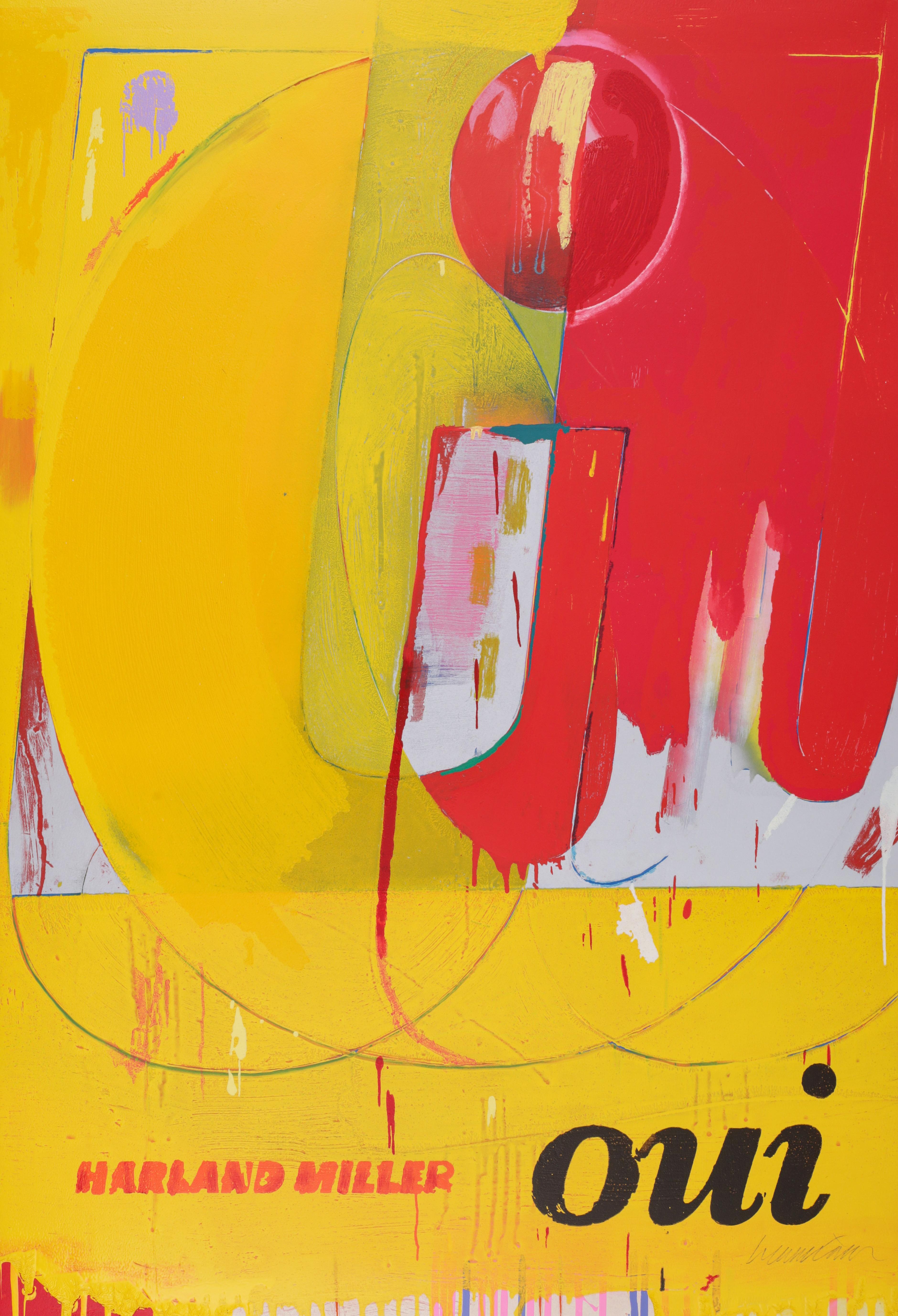 Harland Miller OUI (XL) Woodcut & Mixed Media For Sale 3