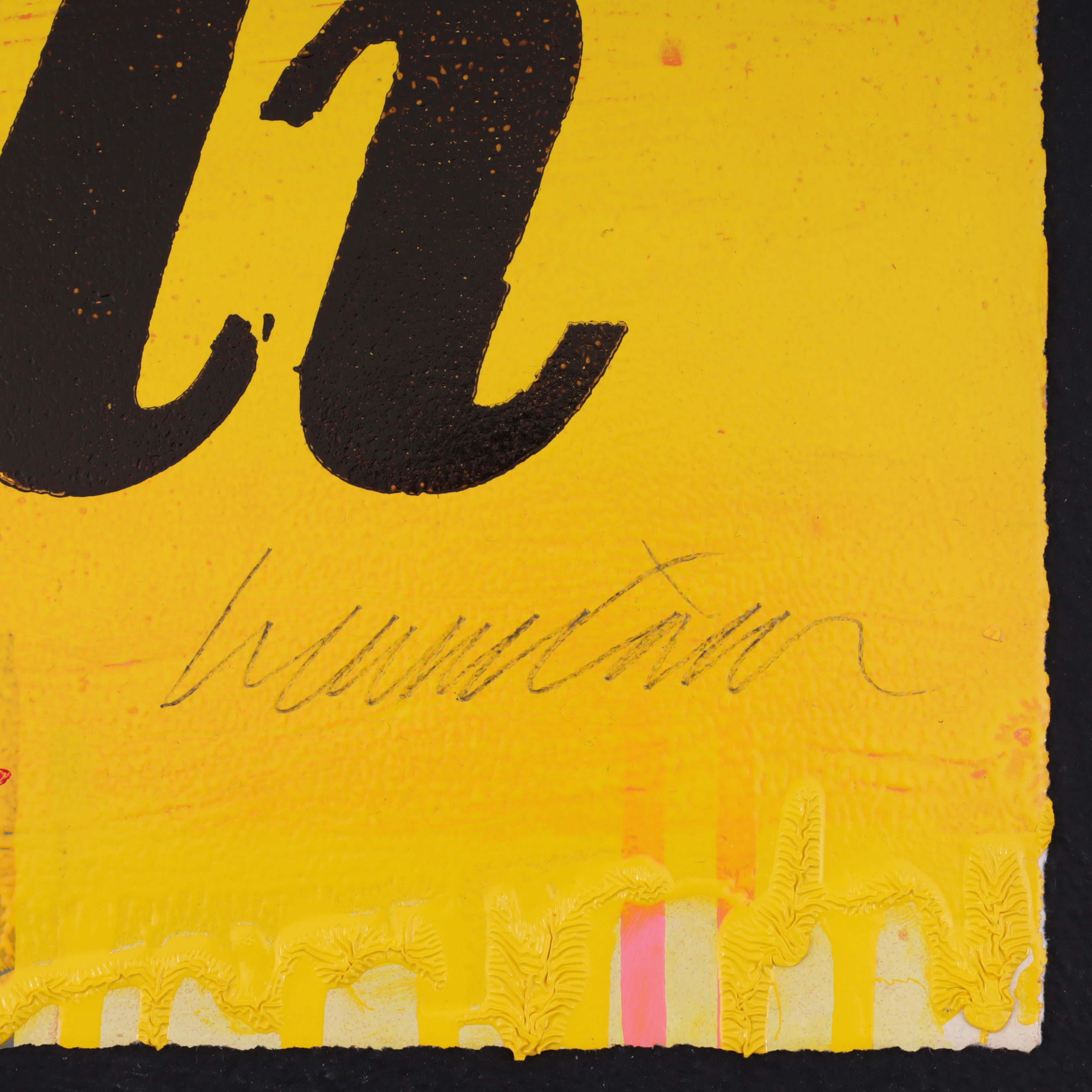 Harland Miller OUI (XL) Woodcut & Mixed Media For Sale 6