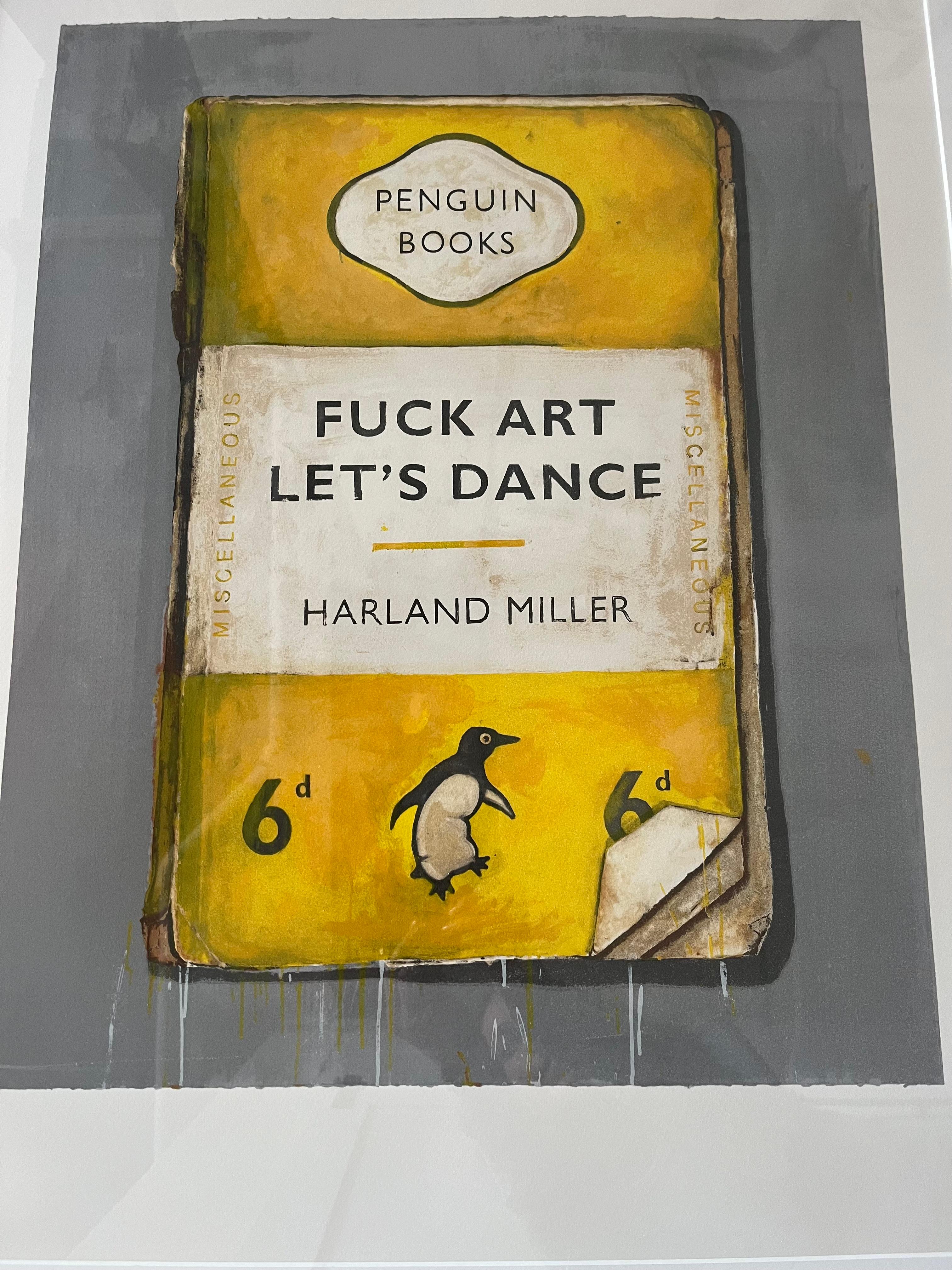 Fuck Art Let's Dance & Fuck Dancing Let's Fuck  - Beige Print by Harland Miller