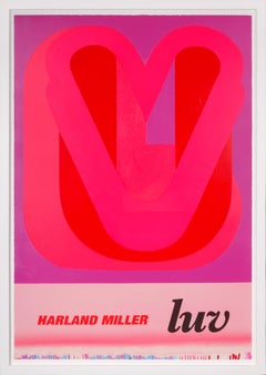 Harland Miller, abstrakter Holzschnitt „LUV“, abstrakter Druck, 2023