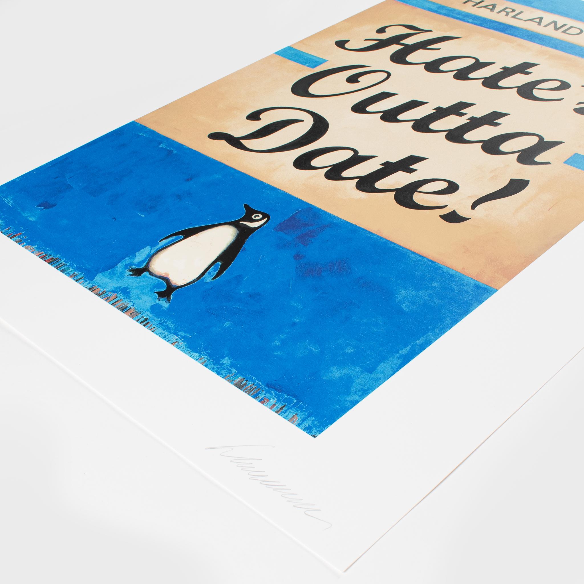 Hate's Outta Date (Bleu) - Contemporain Print par Harland Miller