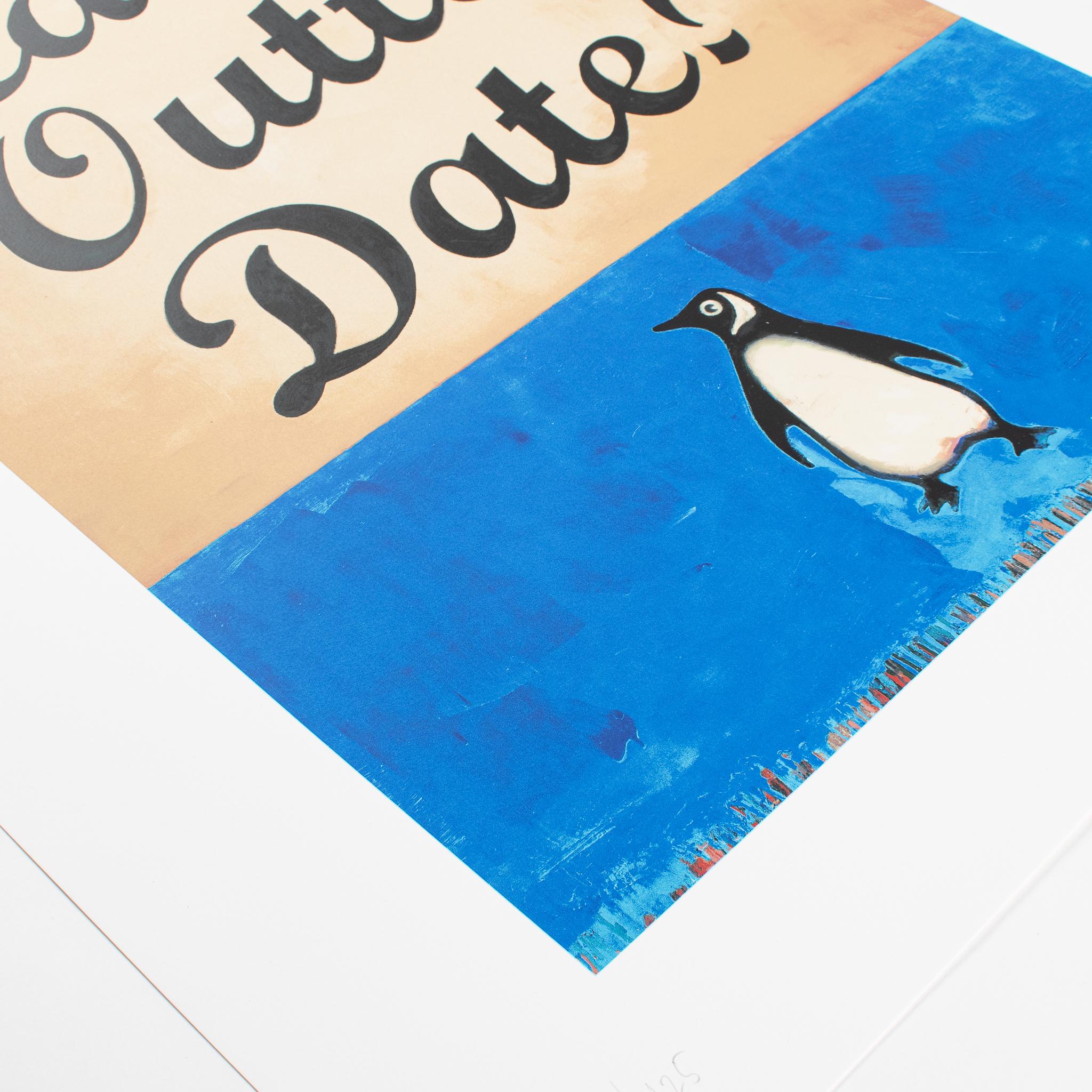 Hate's Outta Date (Bleu) - Beige Print par Harland Miller