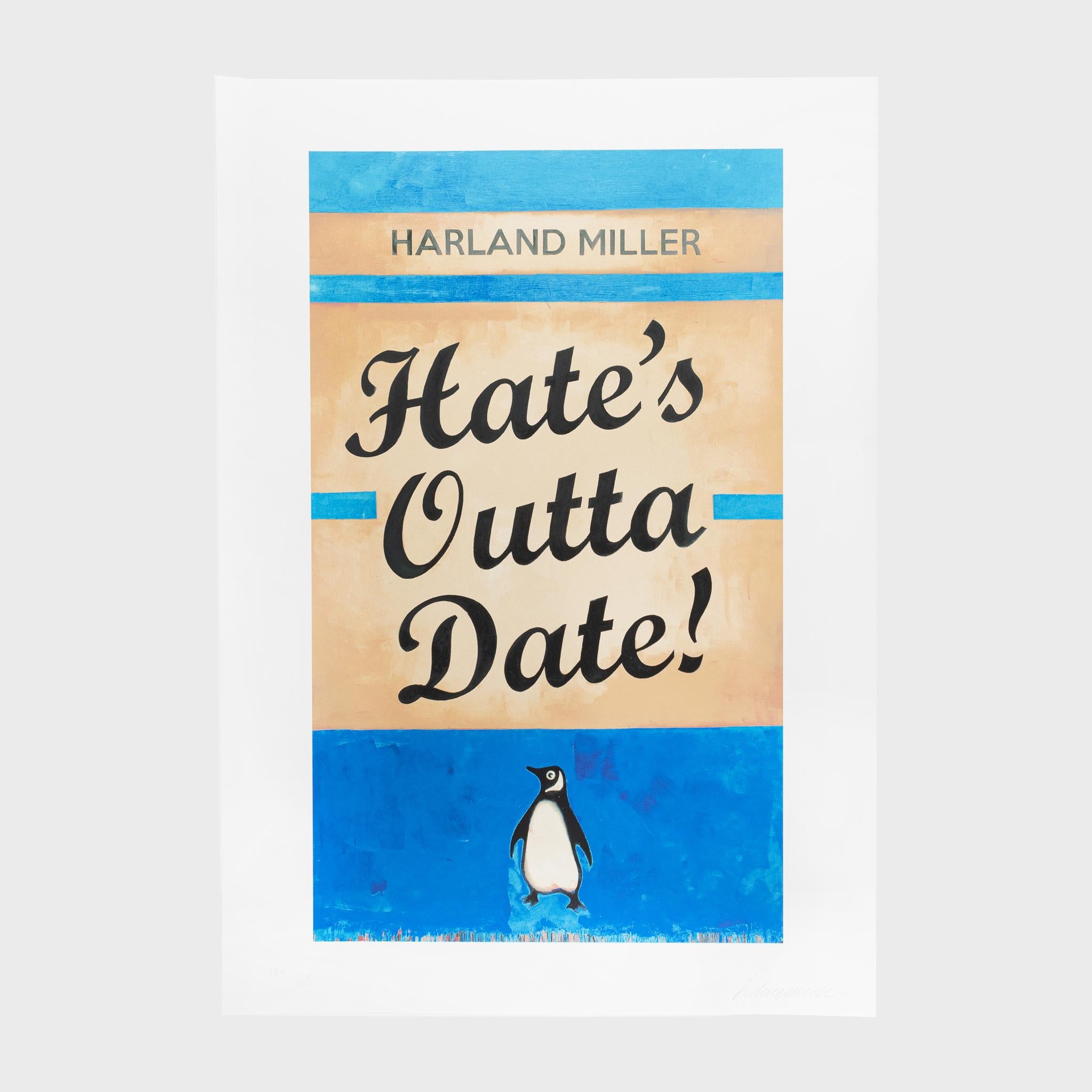 Harland Miller Print - Hate's Outta Date (Blue)