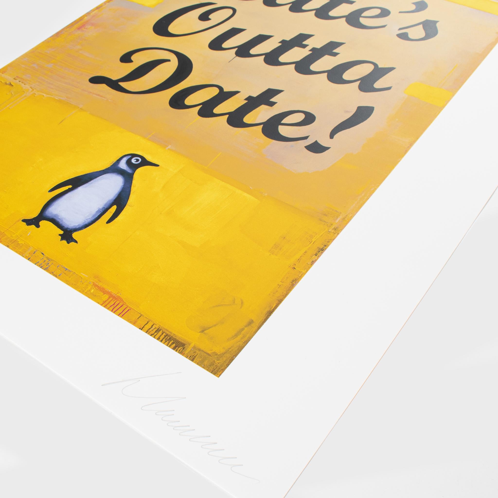 Hate's Outta Date (Yellow) - Beige Figurative Print by Harland Miller