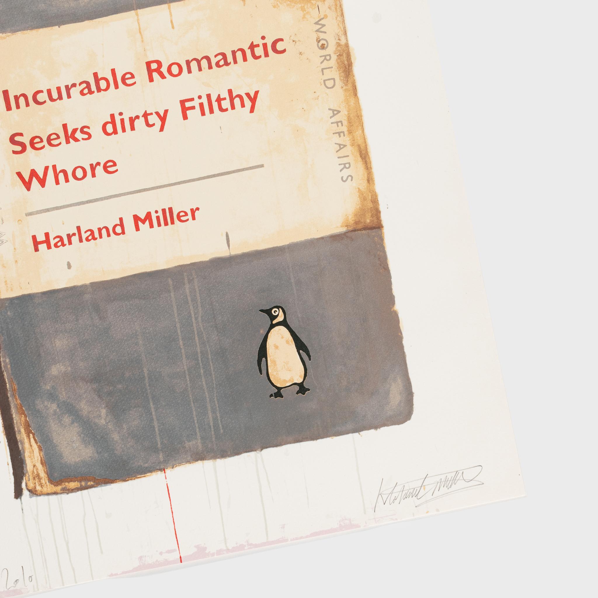 Incurable Romantic Seeks Dirty Filthy Whore - Print by Harland Miller
