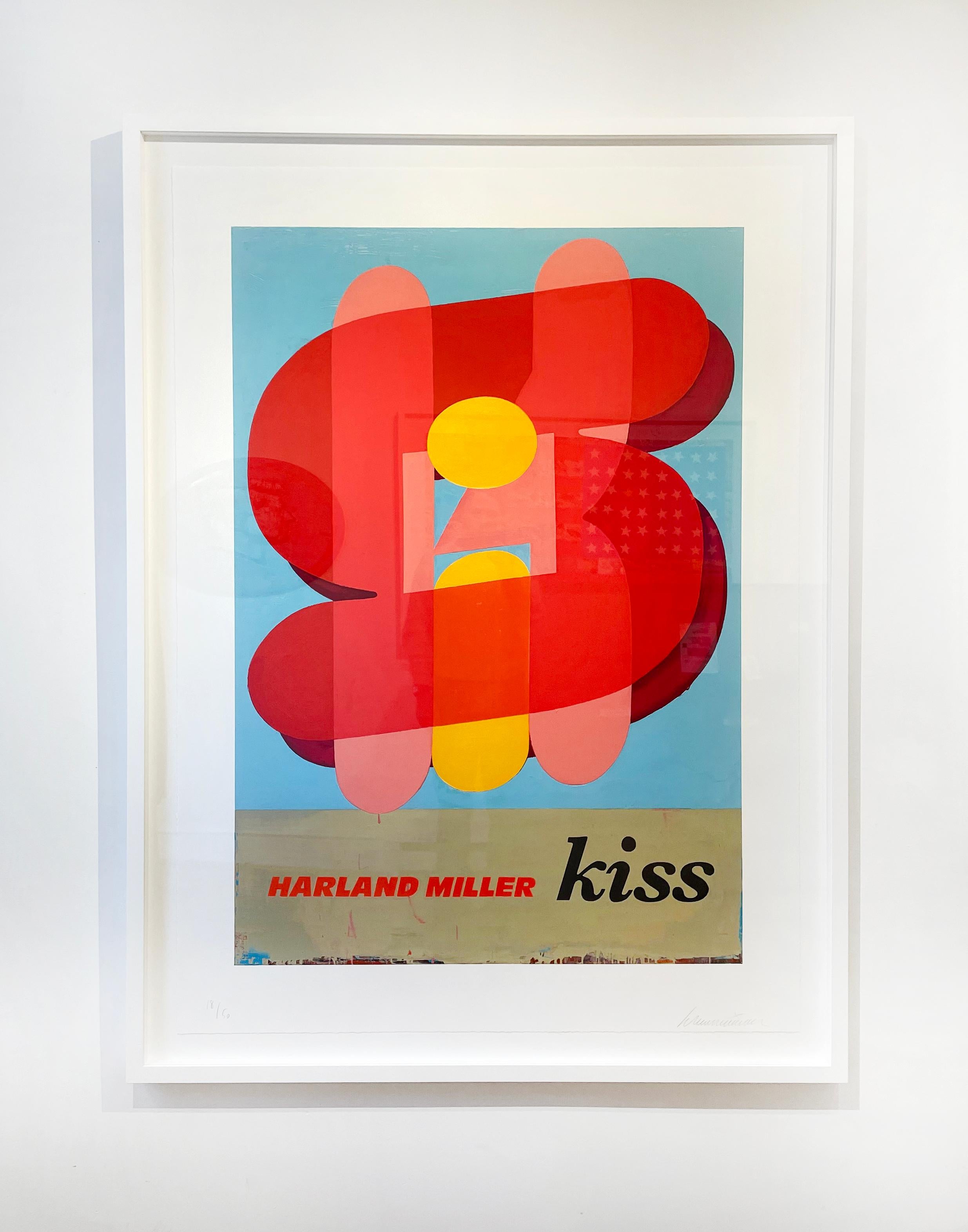 Artist:  Miller, Harland
Title:  KISS
Series:  3 Wishes Forever
Date:  2022
Medium:  screen print on Somerset Radiant White 410gsm paper with hand torn edges
Unframed Dimensions:  59