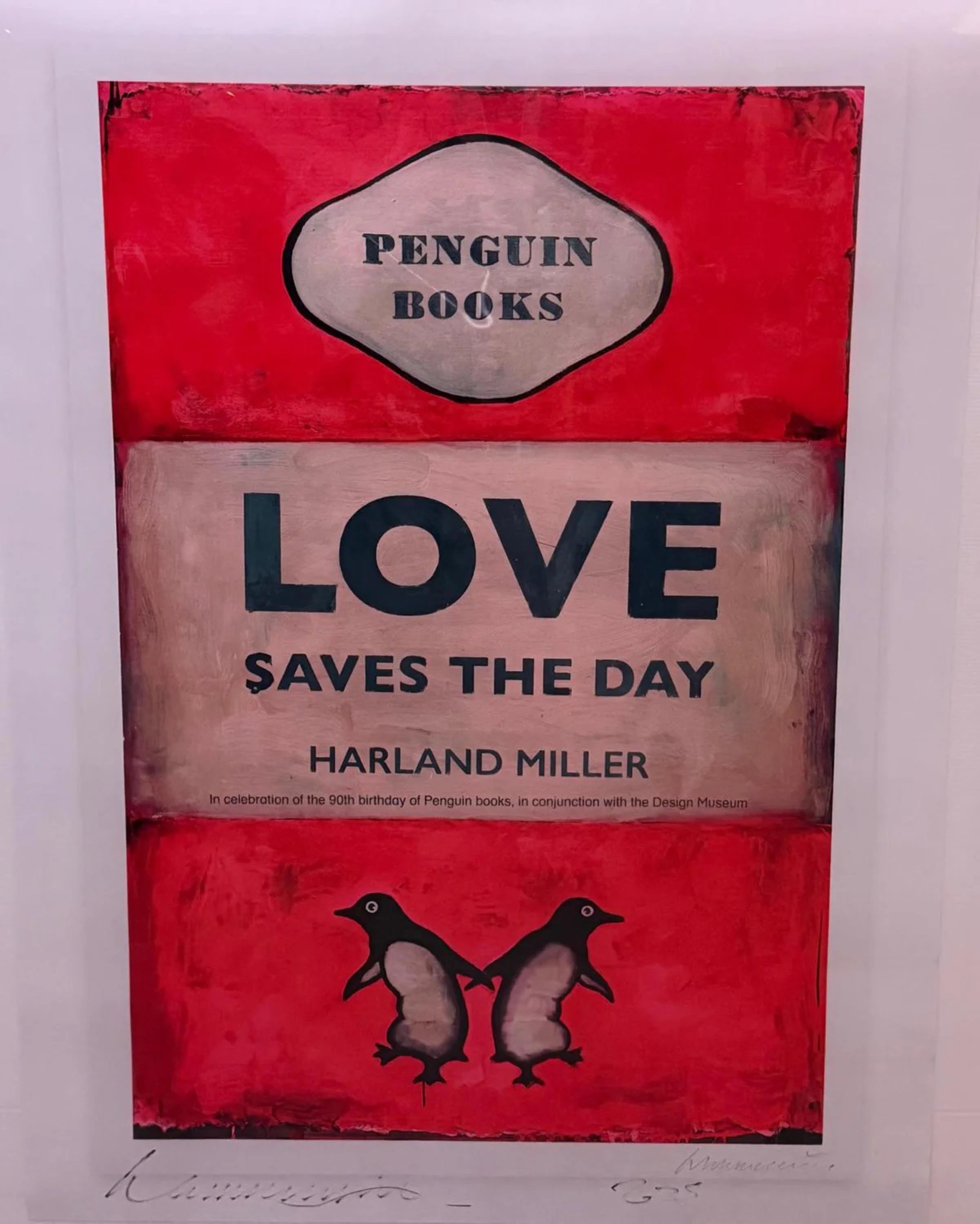 Abstract Print Harland Miller - Love Saves The Day (Hand-signed Poster)
