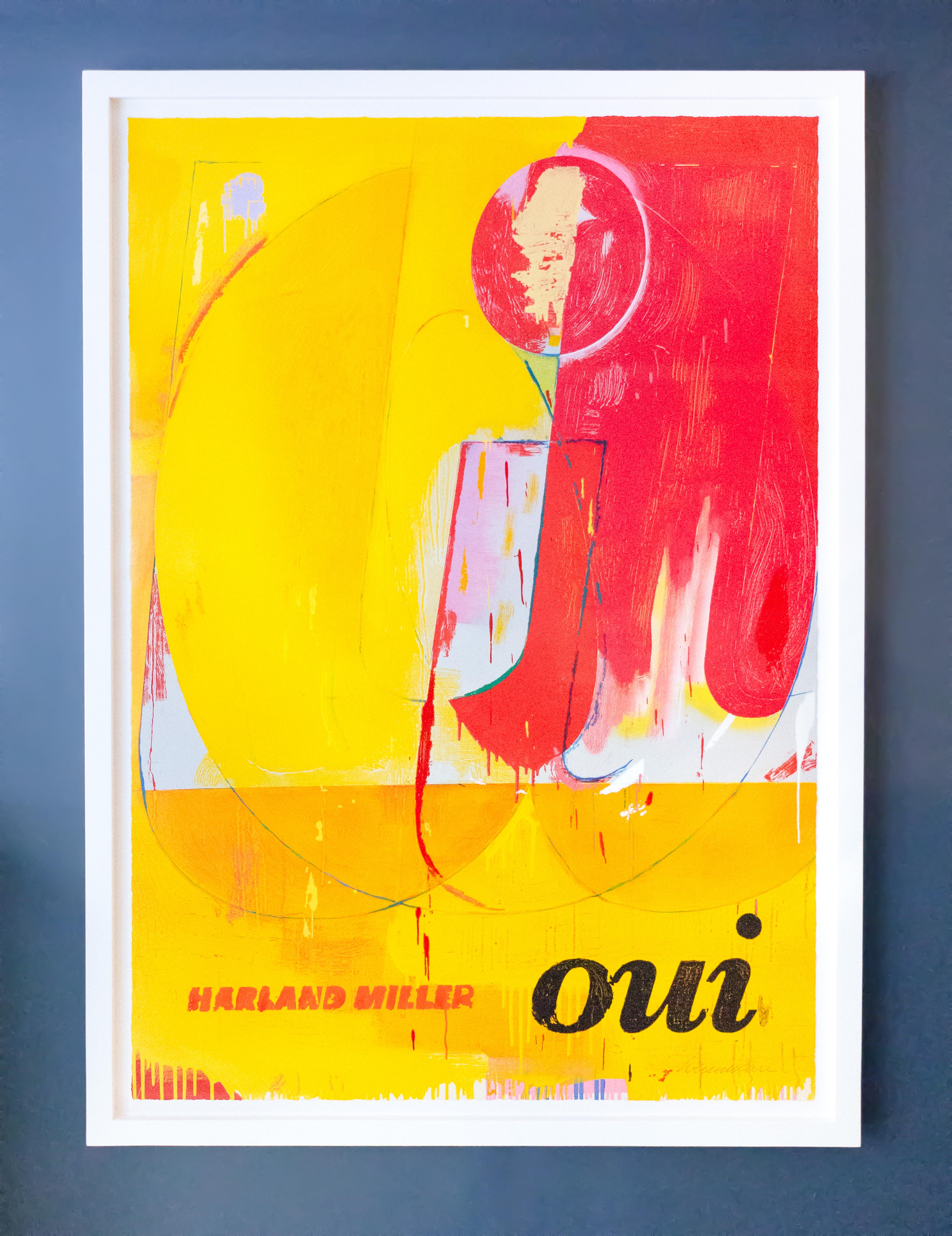 OUI', 2023, Stampa astratta contemporanea - Abstract Print Giallo di Harland Miller