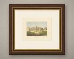 Harlaxton Manor, Lincolnshire, Antique Morris Woodblock Print, circa 1870