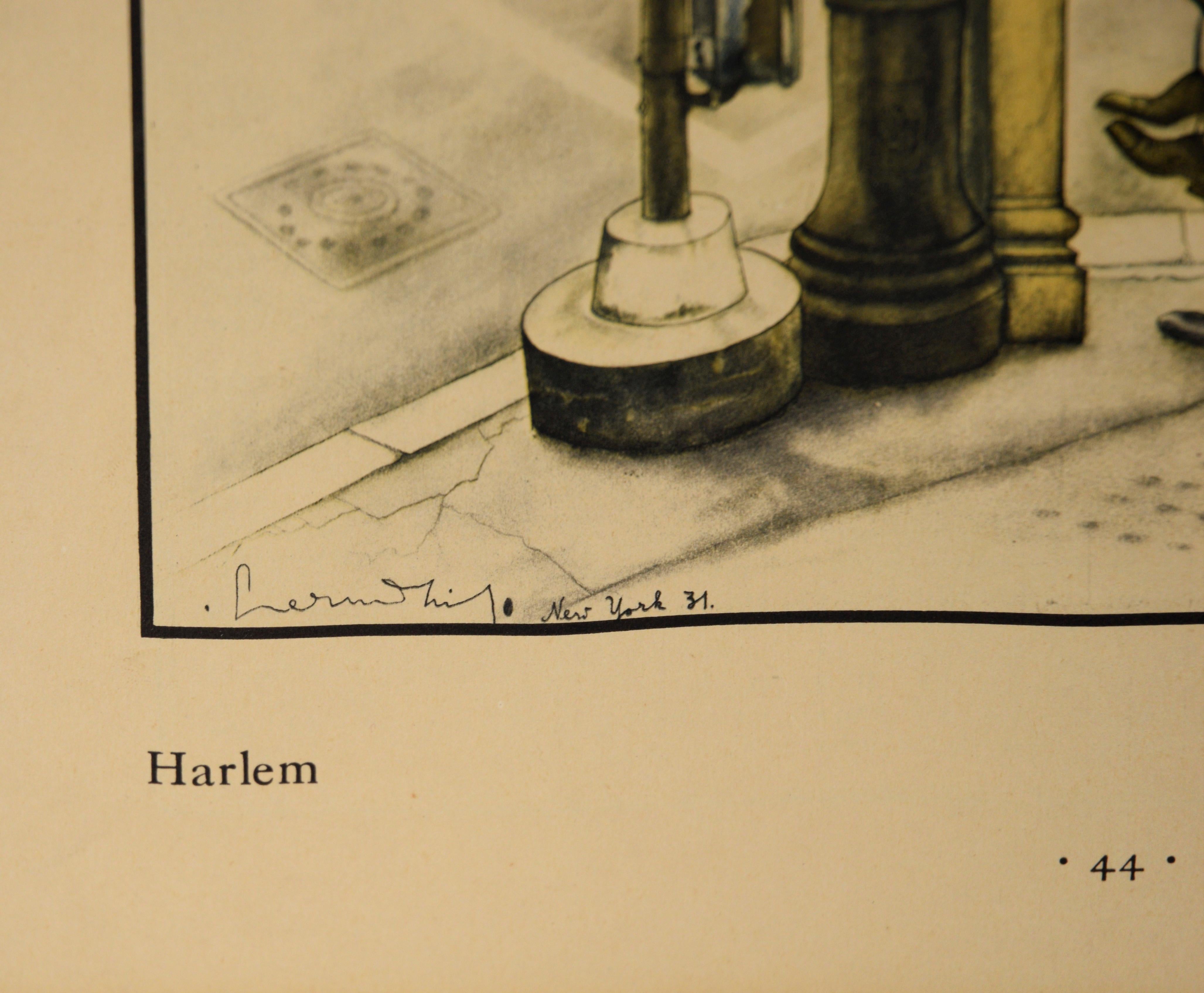 Papier Harlem, New York 1931 - Gravure originale du magazine Fortune en vente