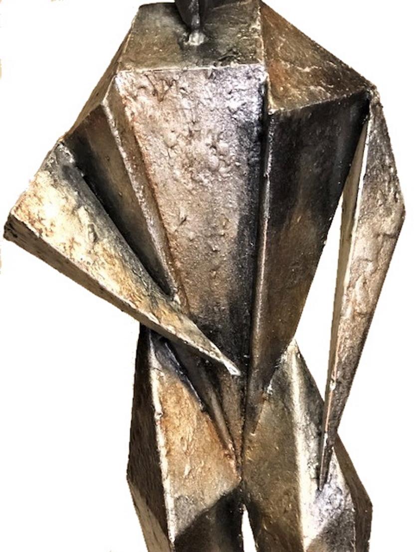 Harlekin, amerikanische kubistische modernistische Skulptur aus geschweißtem Metall, ca. 1970er Jahre (Brutalismus) im Angebot