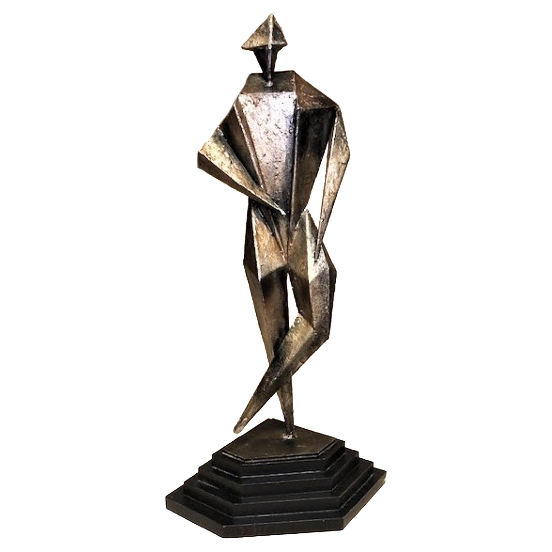 Harlequin, sculpture en métal soudé moderniste cubiste américaine, vers 1970 en vente