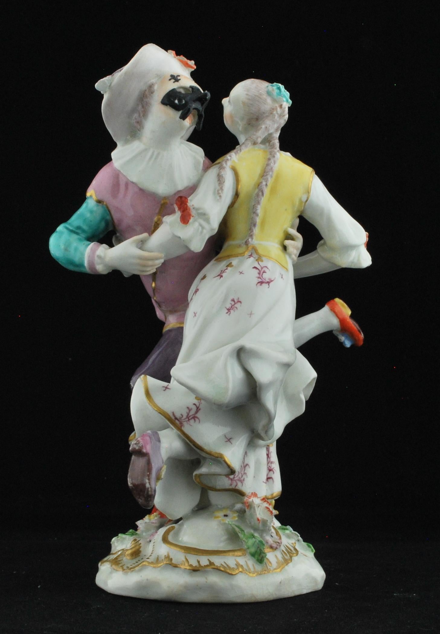 One of the best: Harlequin & Columbine Dancing, after the Meissen figure, from the series of characters from the Commedia dell'Arte.

 