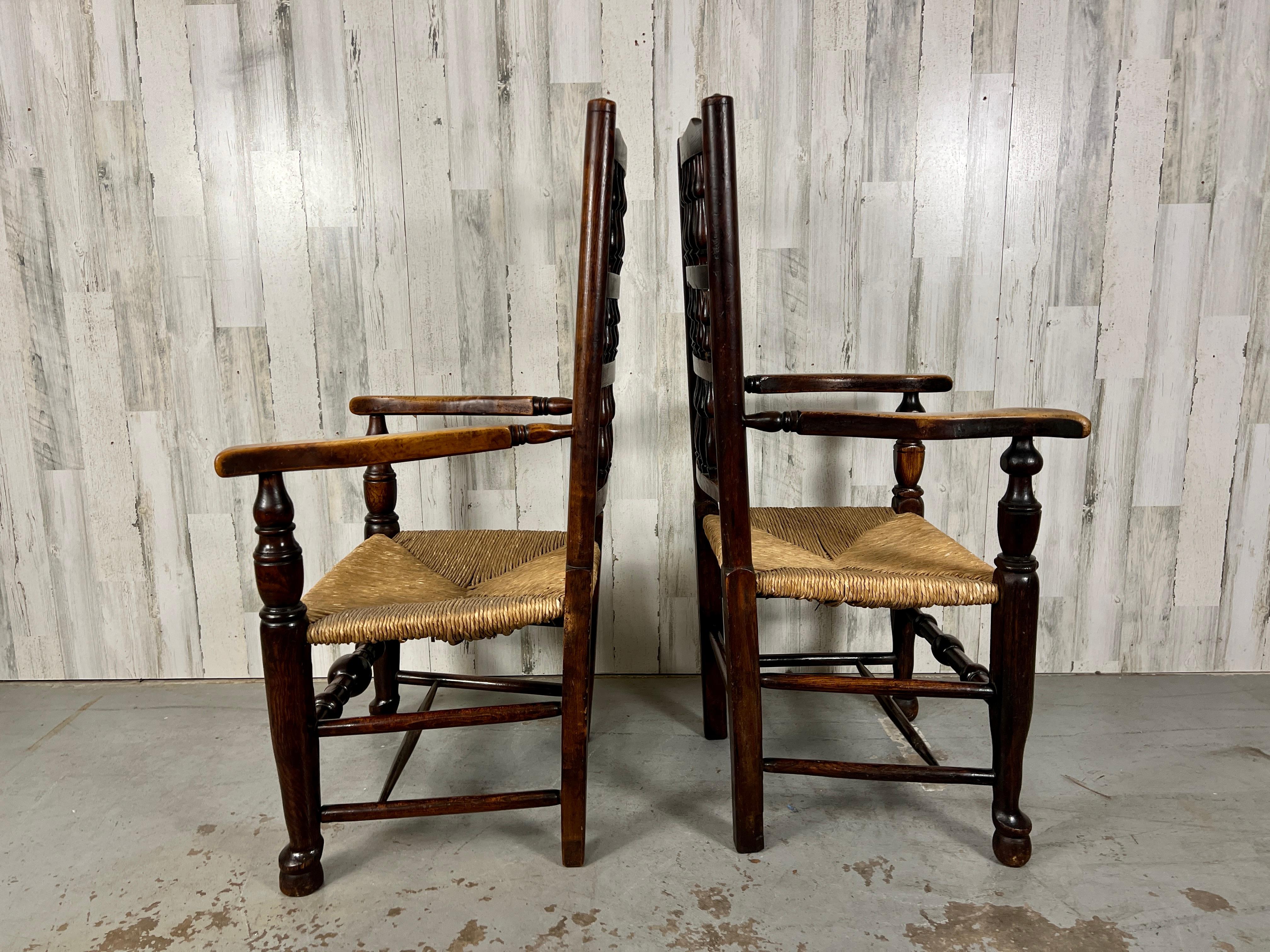 Harlequin Antique Spindle Back Armchairs- A Pair  For Sale 10