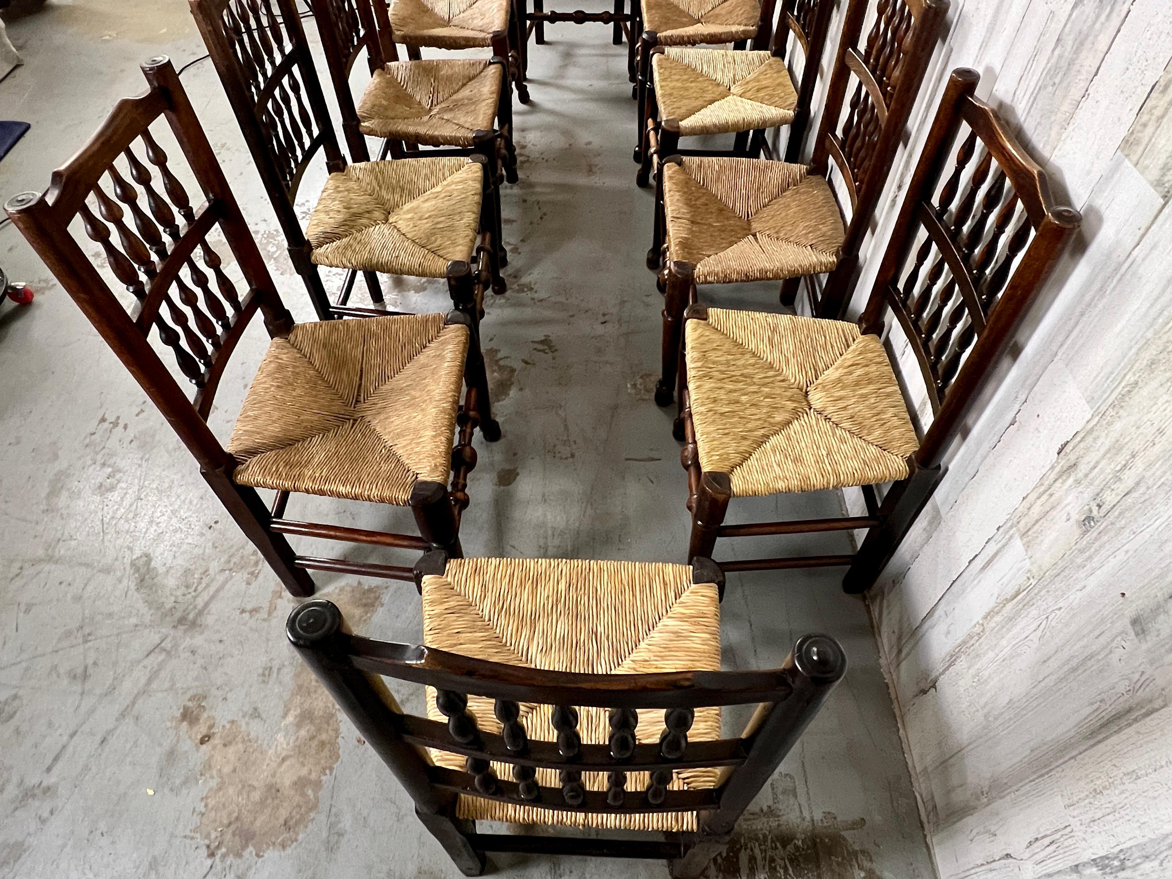 Harlequin Antique Spindle Back Dining Chairs- Set of 10 13