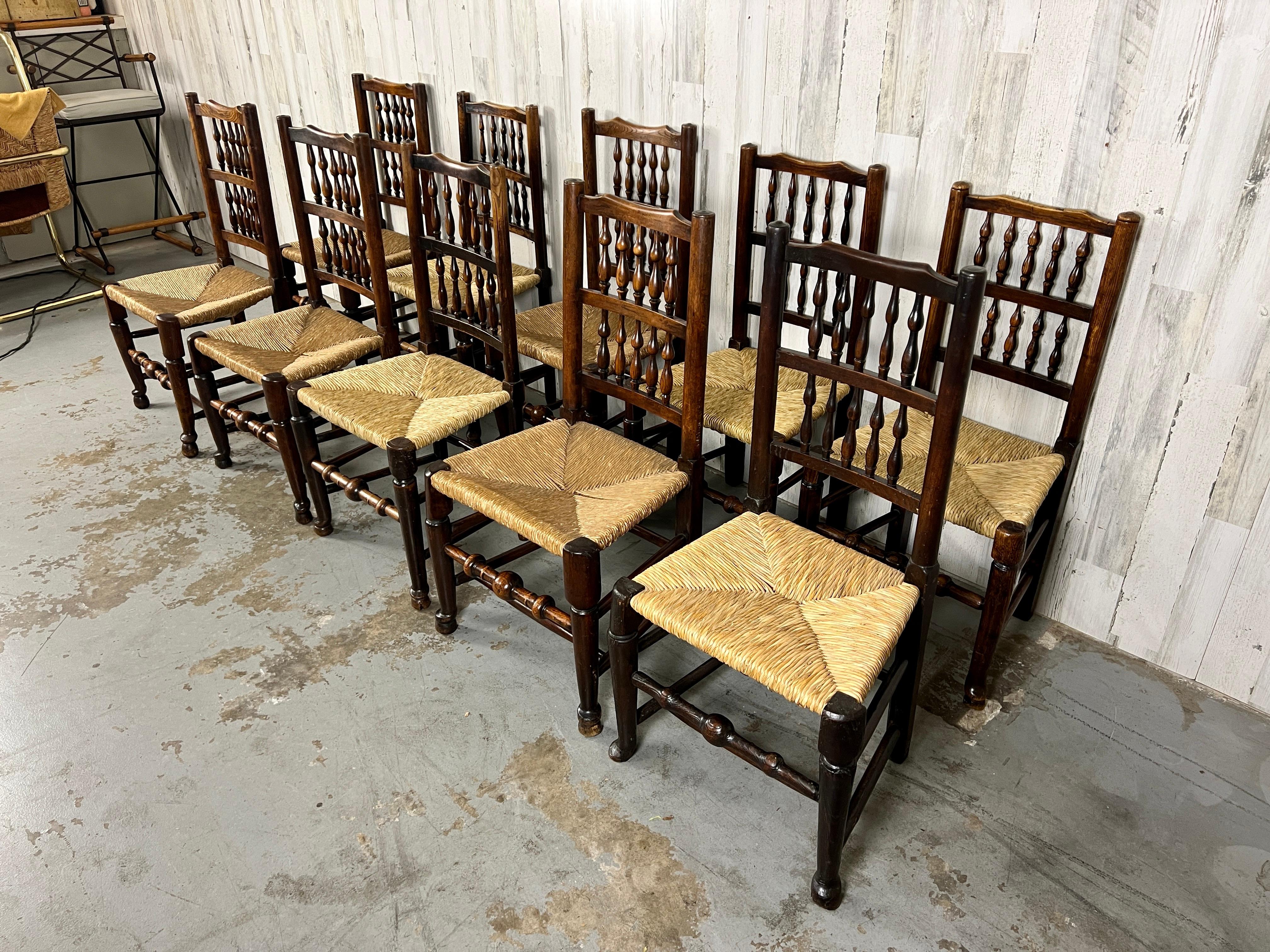 Harlequin Antique Spindle Back Dining Chairs- Set of 10 1