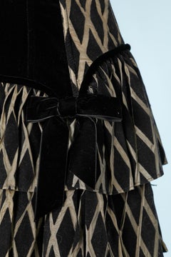 Harlequin bustier dress with ruffles,  velvet bust and bow Chantal Thomass