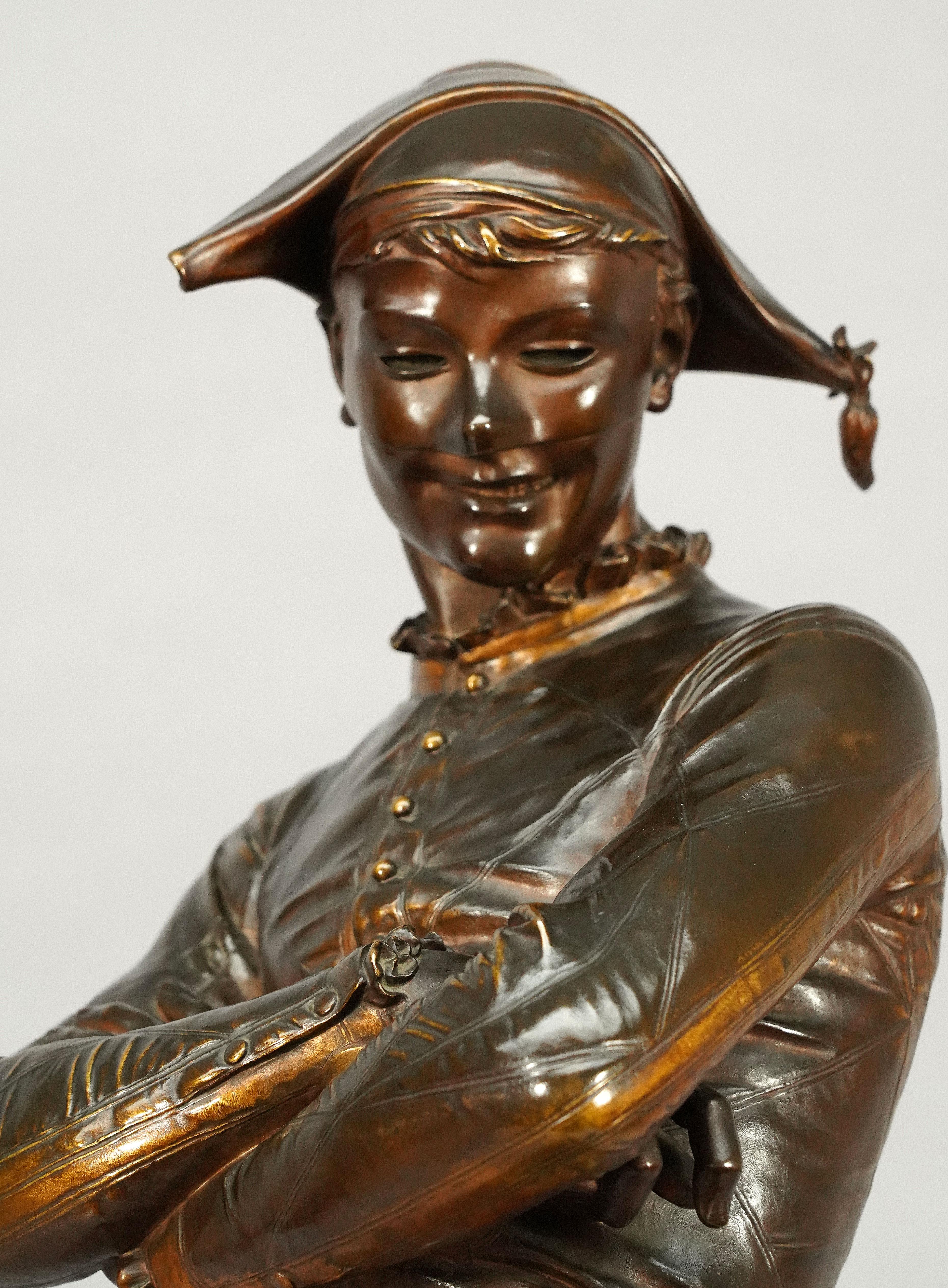 Harlequin by R. de Saint Marceaux, Cast by F. Barbedienne, France, Circa 1880 In Good Condition For Sale In PARIS, FR