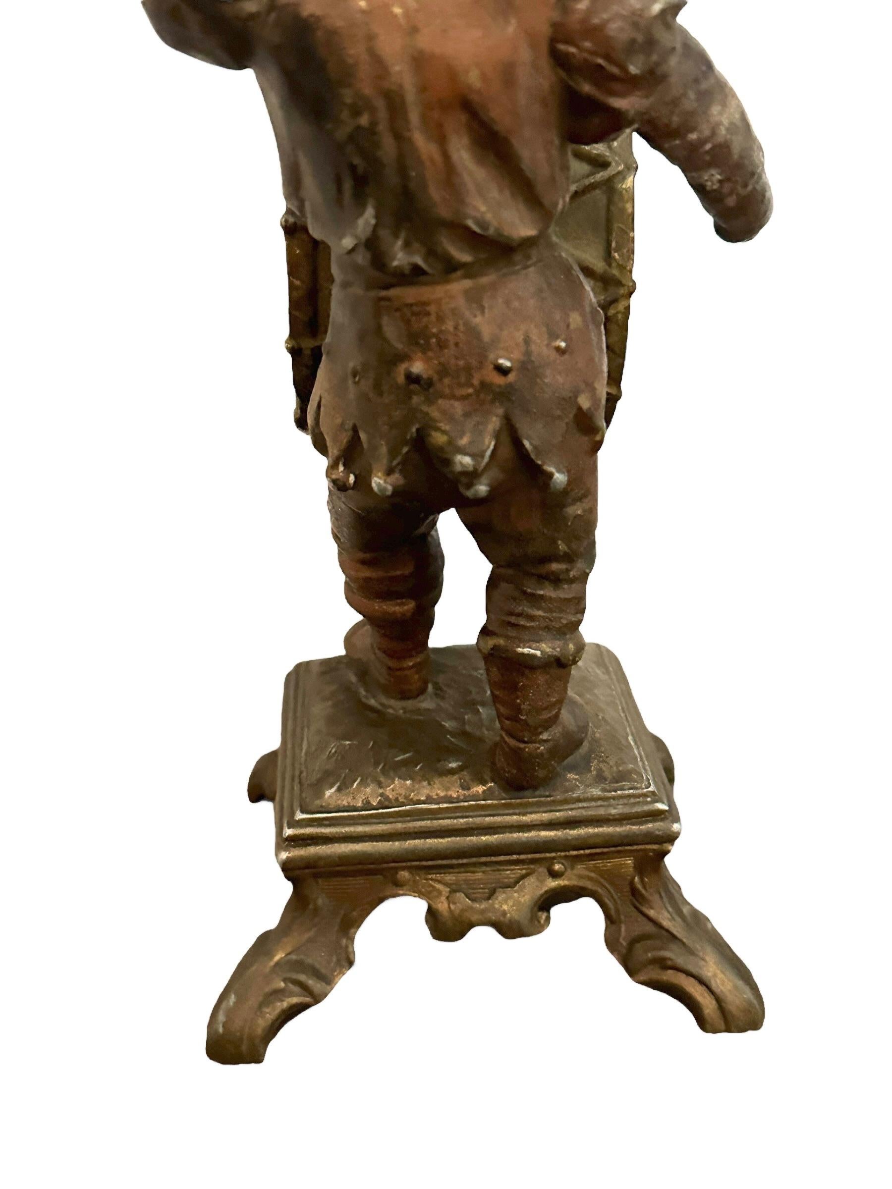 Arlecchino Clown Salvadanaio in metallo, Antico Austria 1880 in vendita 5
