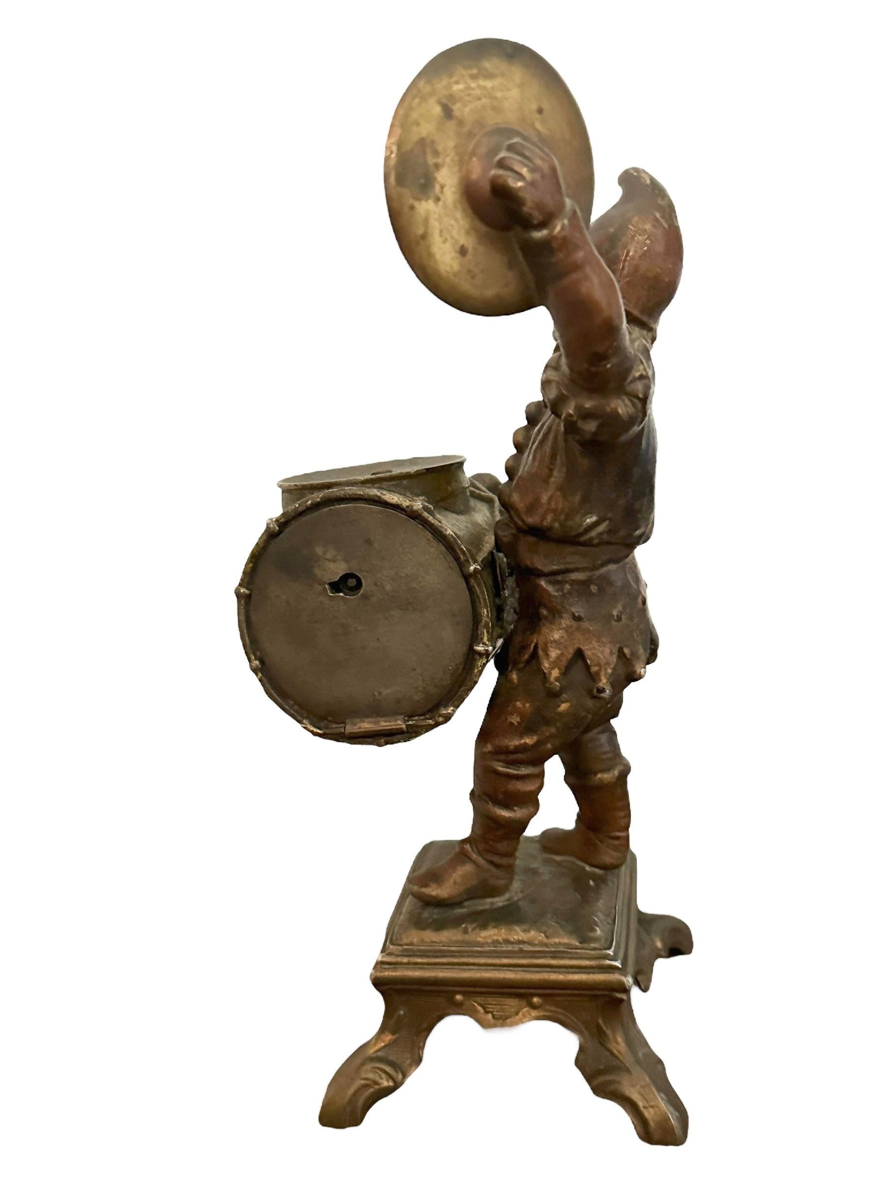 Fine XIX secolo Arlecchino Clown Salvadanaio in metallo, Antico Austria 1880 in vendita