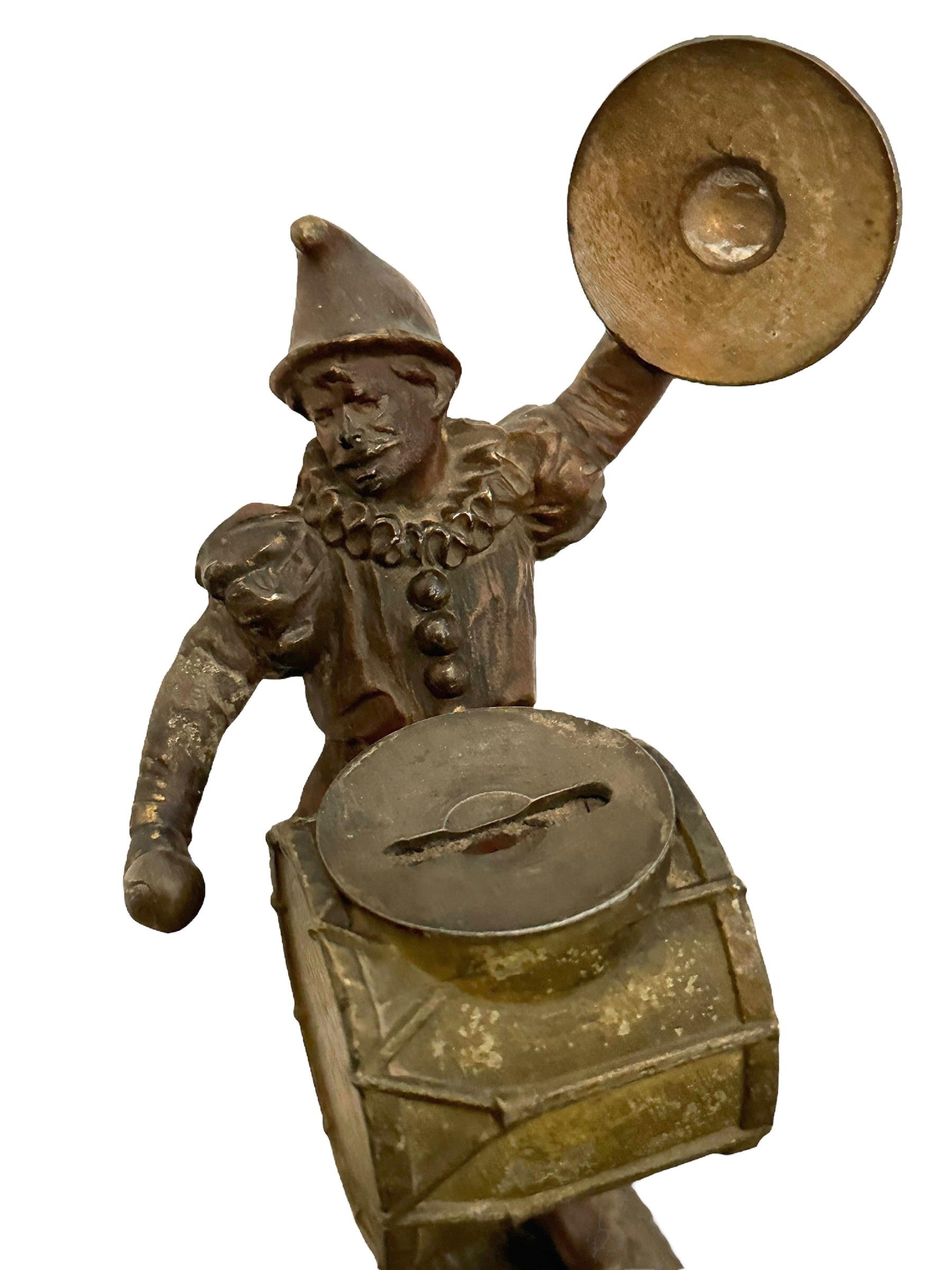 Arlecchino Clown Salvadanaio in metallo, Antico Austria 1880 in vendita 2