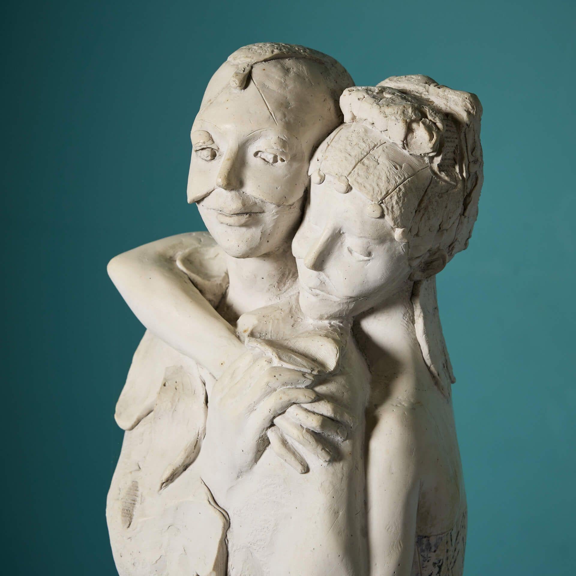 Mid-Century Modern Harlequin & Columbine Dancing Sculpture by John W. Mills (1933-2023) For Sale