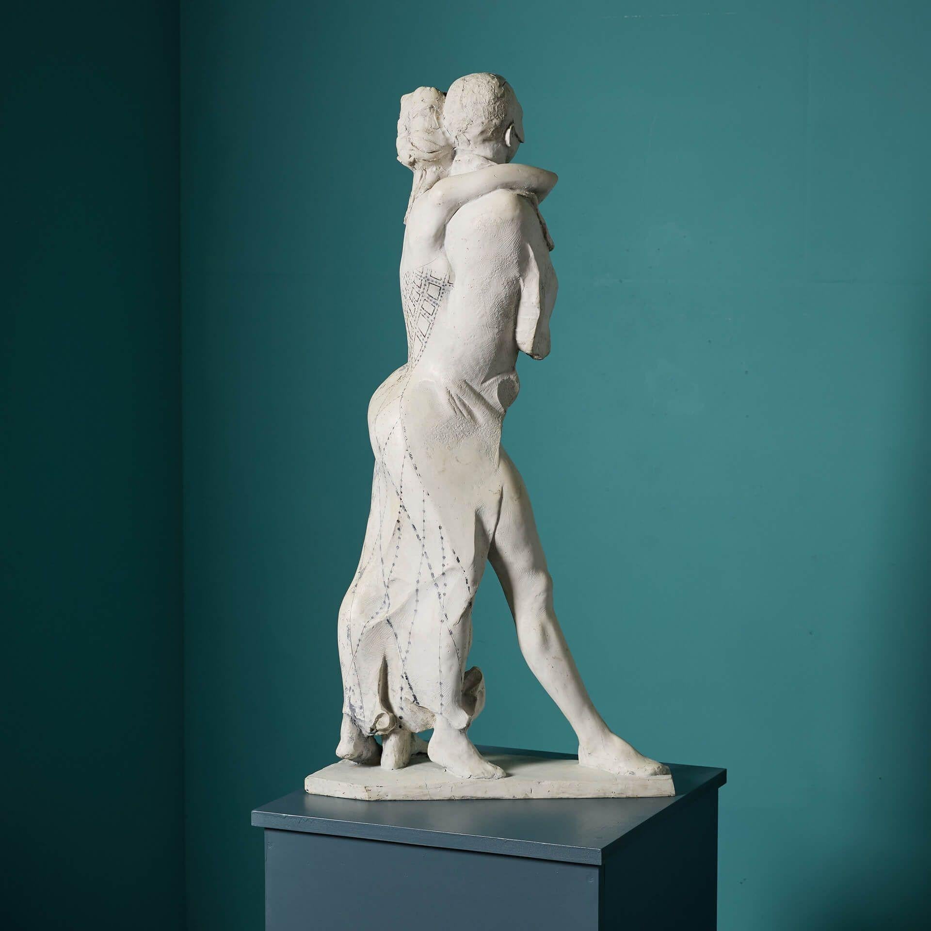 Resin Harlequin & Columbine Dancing Sculpture by John W. Mills (1933-2023) For Sale