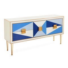 Harlequin Credenza in Multi-Blue