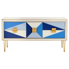 Harlequin Credenza in Multi-Blue