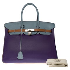 Harlequin Hermès Birkin 35 handbag in multicolor Clemence Taurillon leather, SHW 