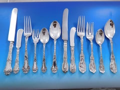 Harlequin Mixed Sterling Silver Flatware Set 12 Service 72 Pieces Dinner