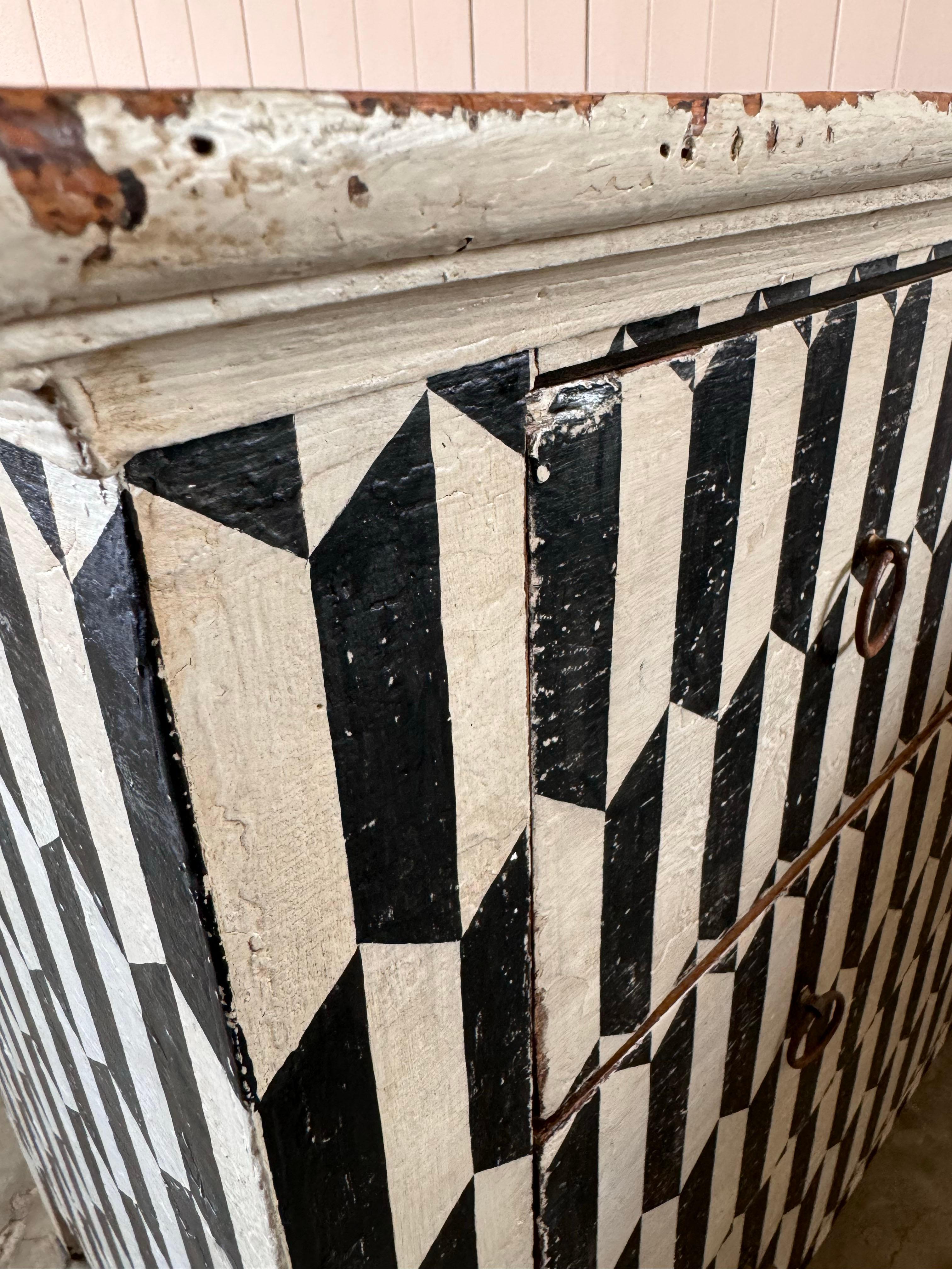 19th Century Harlequin Painted Chest of Drawers