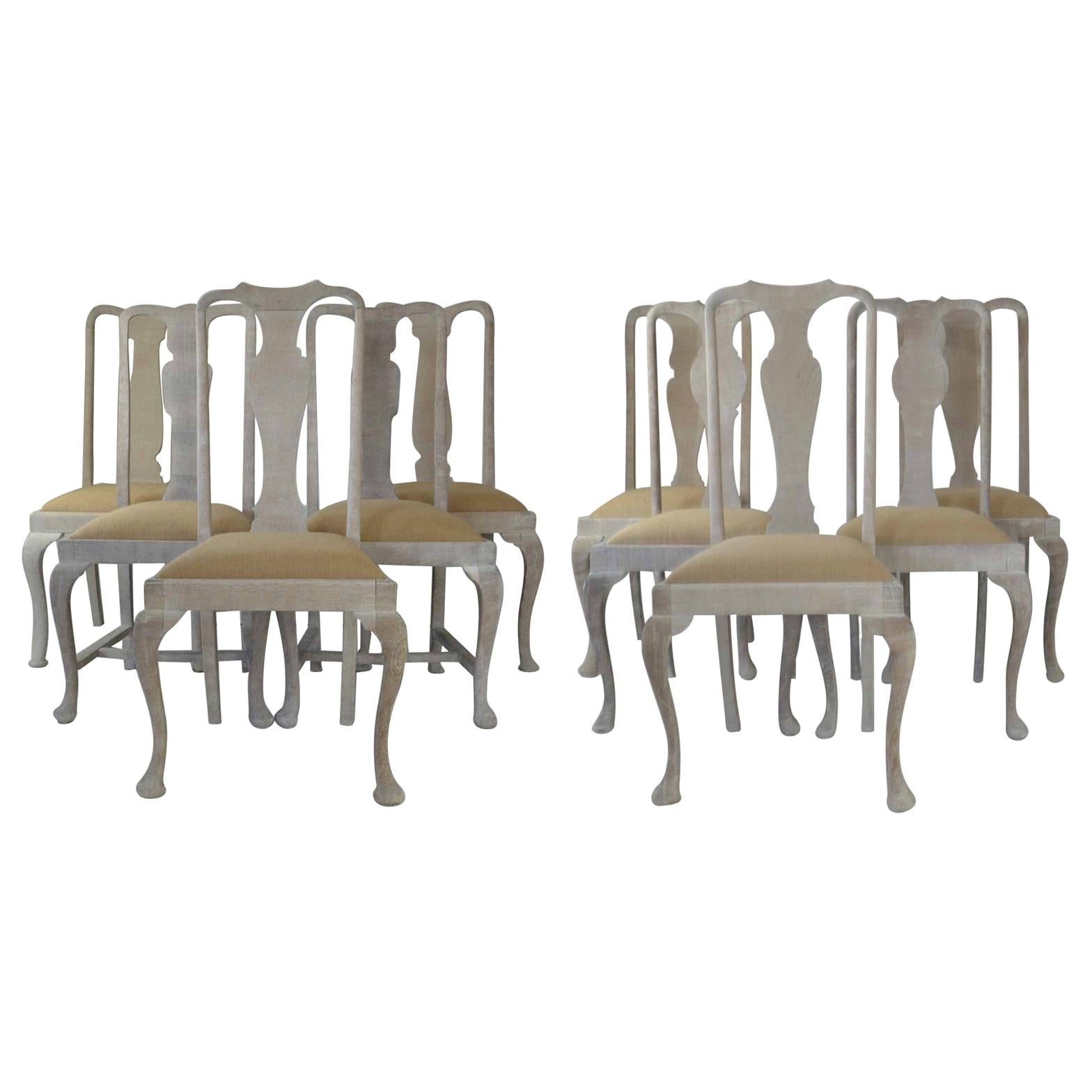 Harlequin Set of 10 Antique Gustavian Style Urn Back Dining Chairs