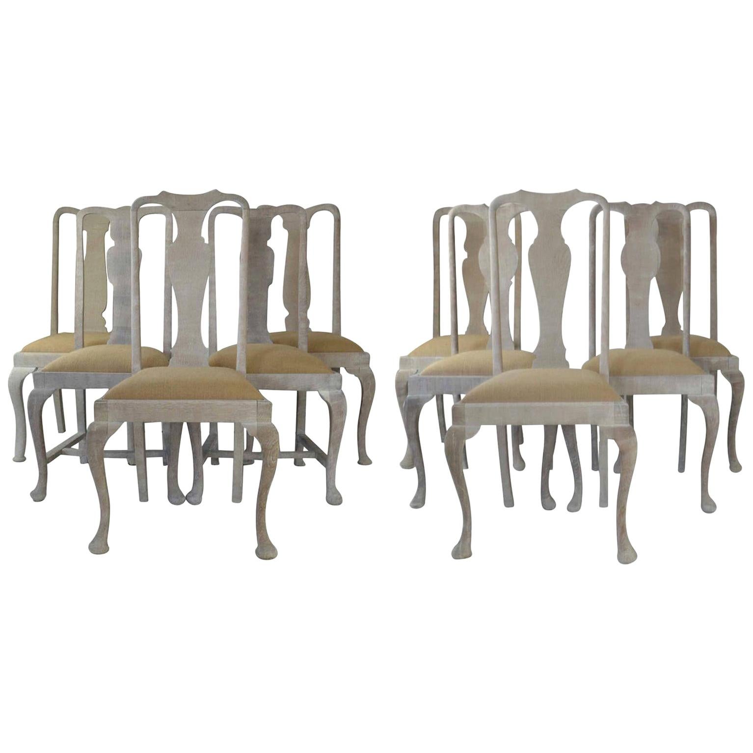Harlequin Set of 10 Antique Gustavian Style Urn Back Dining Chairs