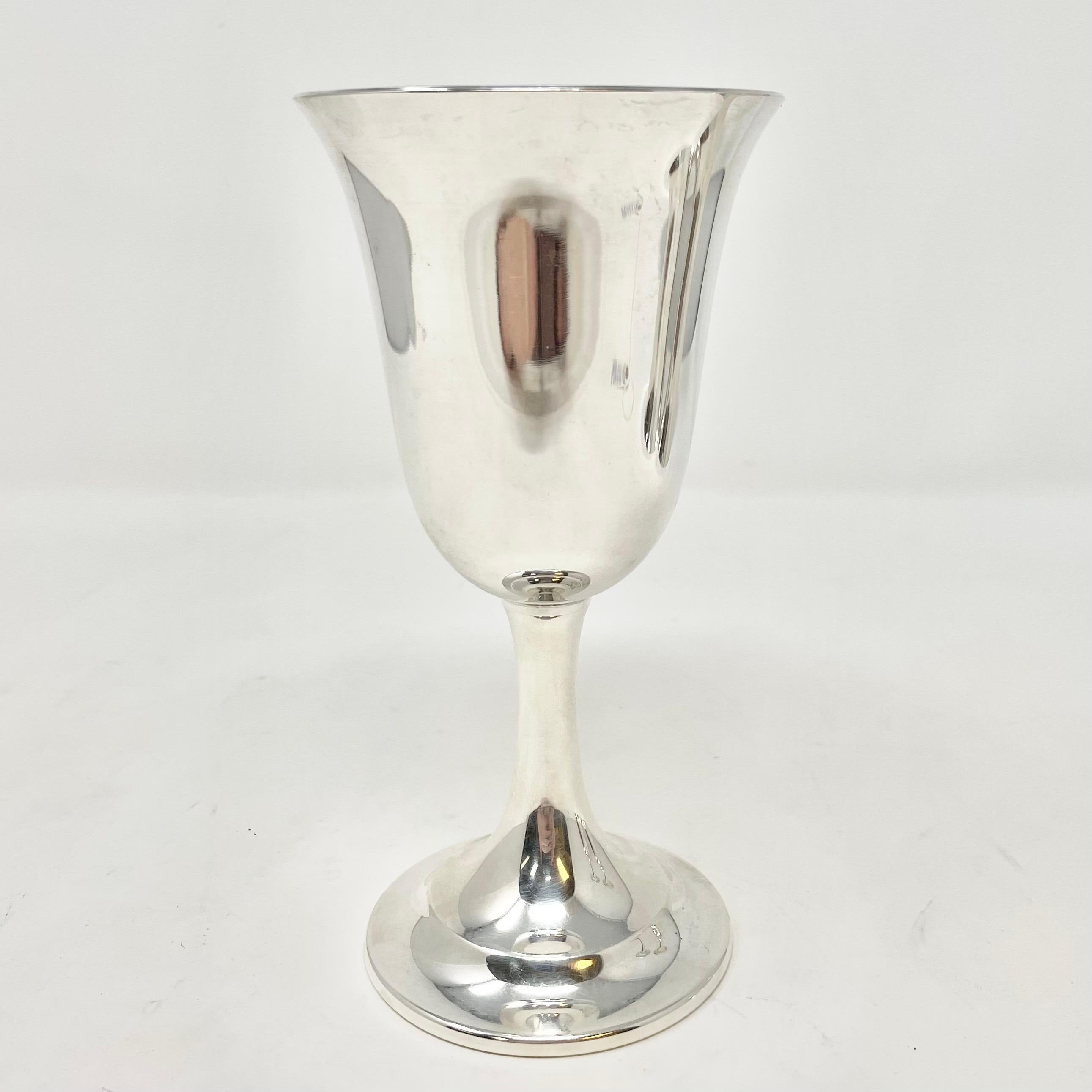 Harlequin Set of 12 Estate American sterling silver wine/water goblets, Circa 1920-1940. 
All American Early 20th century Harlequin Set includes 8 Pieces Made by 
