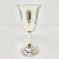 Harlequin Set of 12 Estate American Sterling Silver Wine Goblets, Ca. 1920-1940