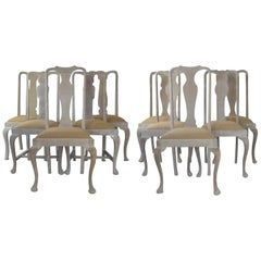 Harlequin Set of 14 Antique Gustavian Style Urn Back Dining Chairs