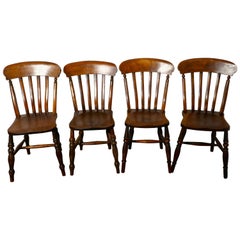 Harlequin Set of 4 Beech and Elm Country Kitchen Dining Chairs