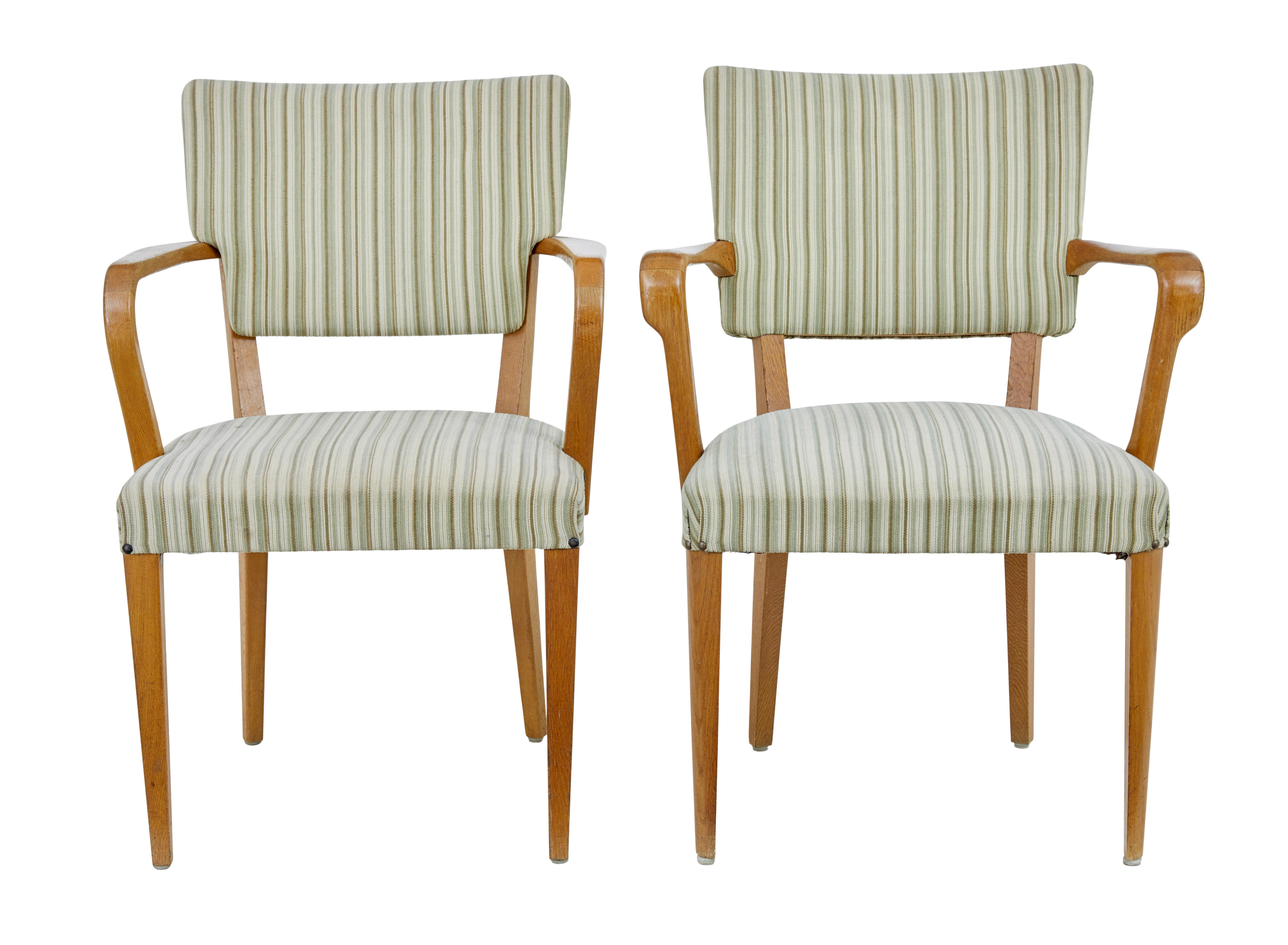 Harlequin set of 6 elm Swedish 1960’s armchairs by atvidabergs circa 1970

Comfortable 1970's set of 6 chairs, which comprise of 4 of 1 design and 2 in another, an example of each has been photographed side by side for comparison.  These have always