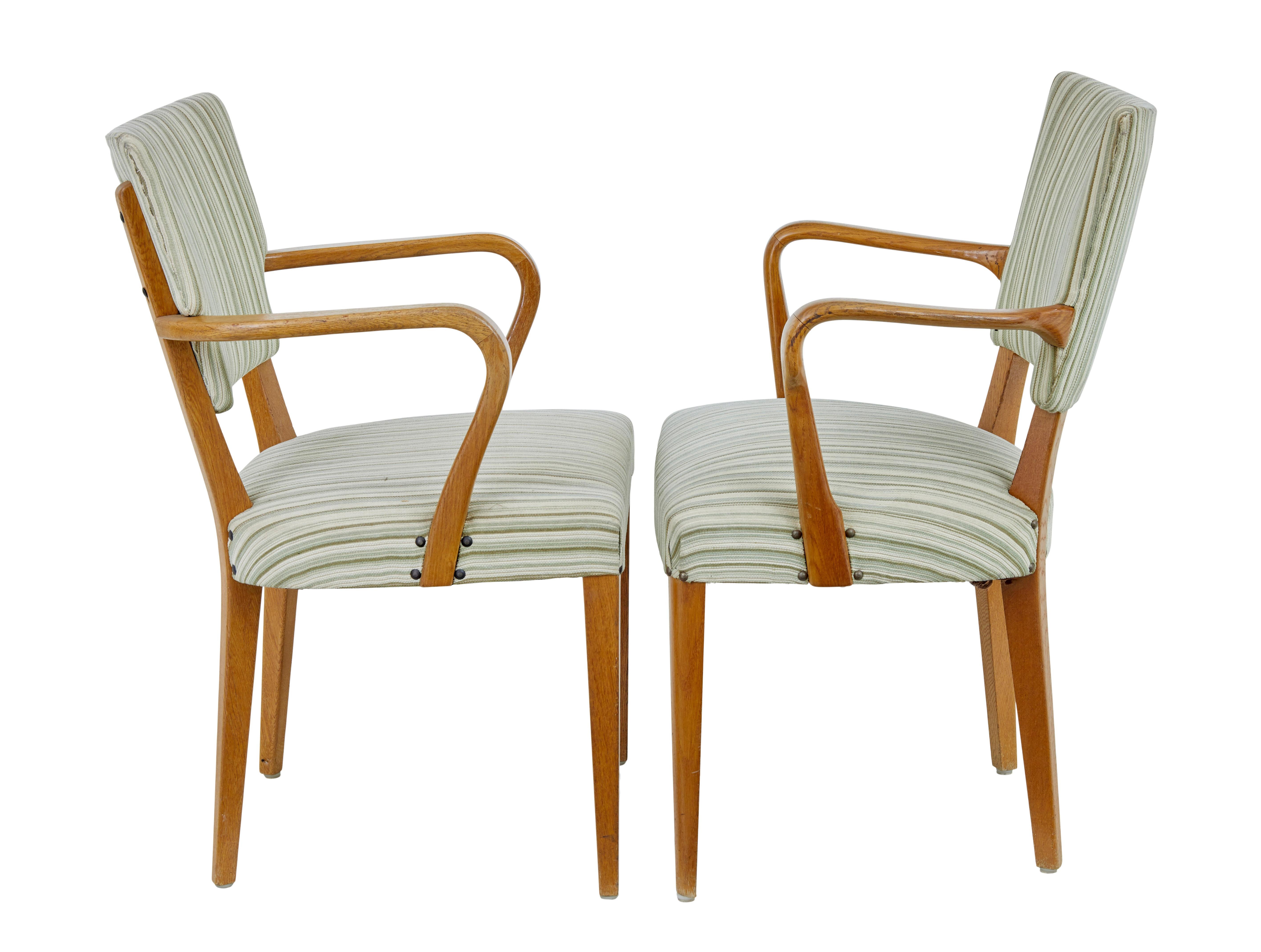 Hand-Crafted Harlequin set of 6 Swedish 1960’s armchairs by atvidabergs For Sale