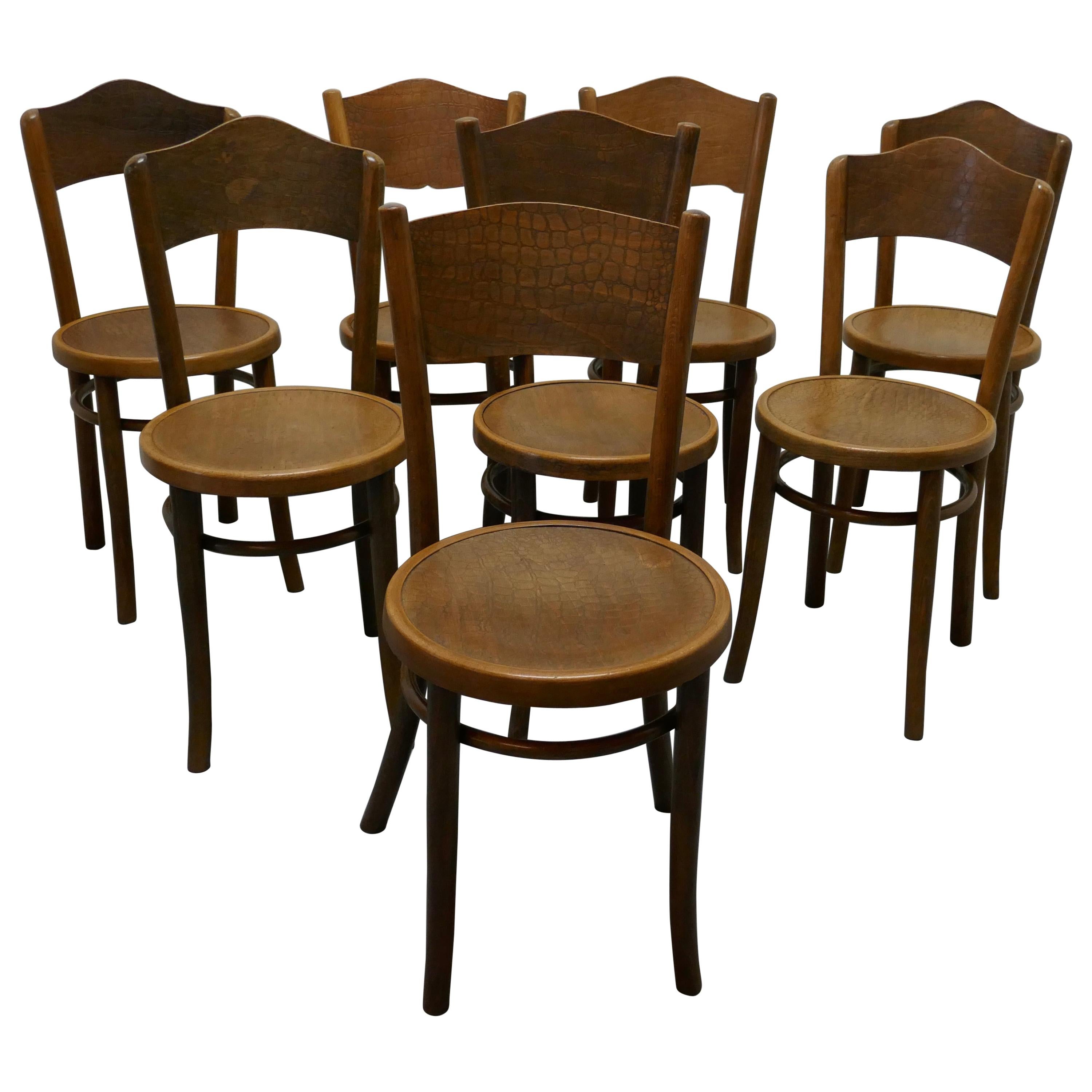 Harlequin Set of 8 French Bistro or Cafe Bentwood Chairs