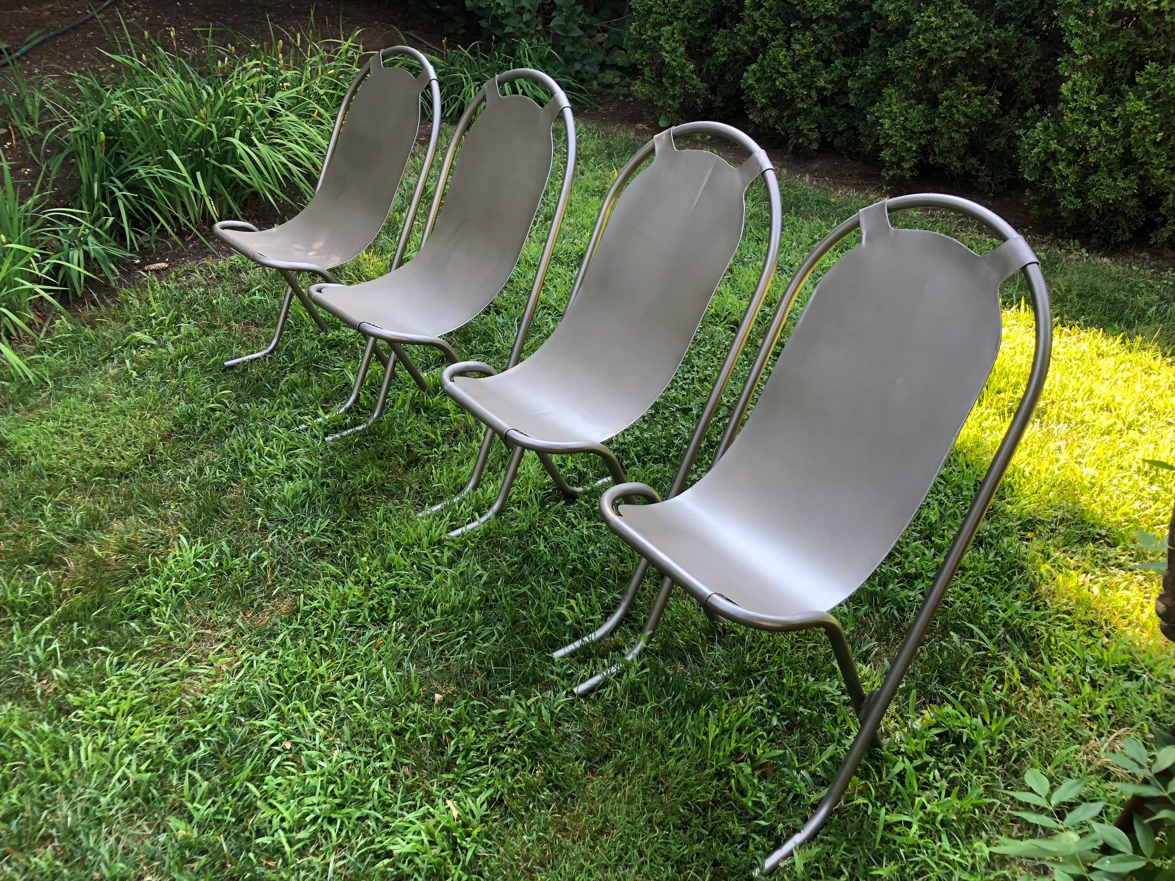 20th Century Harlequin Set of Eight Steel Stak-A-Bye Chairs, Newly Powder-Coated