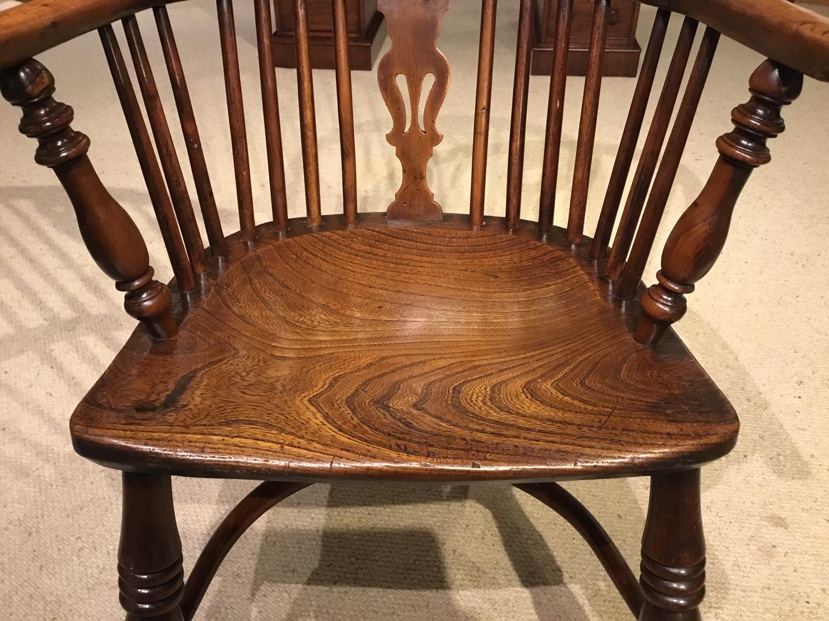 Harlequin Set of Four Yew Wood High Back Windsor Armchairs 4